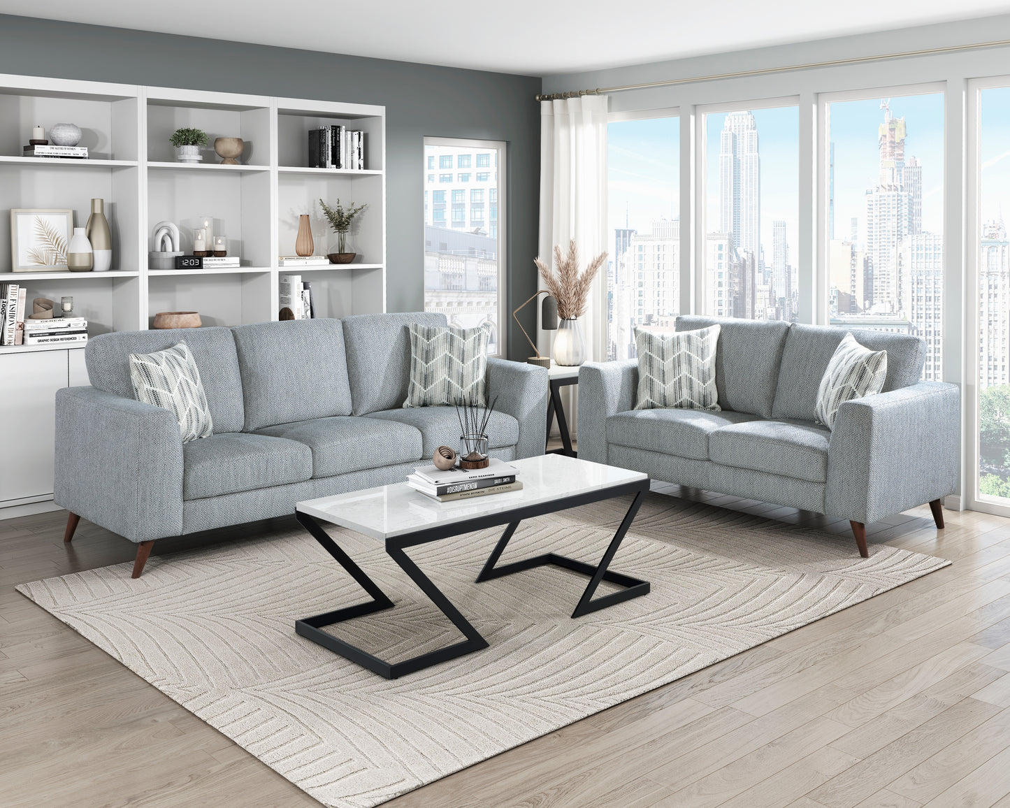 Homelegance Loveseat Gray Upholstered Modern Design for Cozy Spaces 9644BGY-2