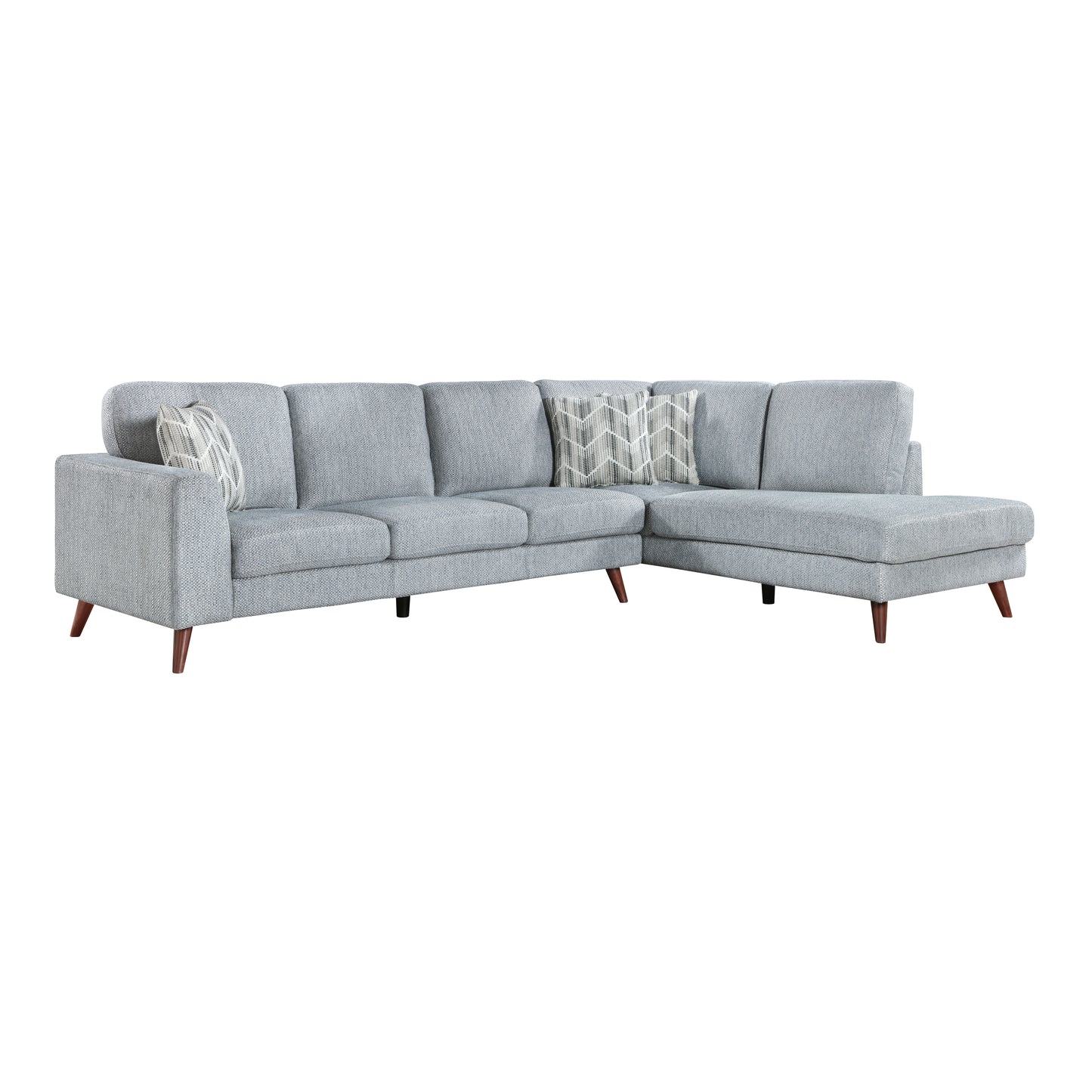 Homelegance Sectional Sofa in Gray with Chaise 9644BGY-23L5R