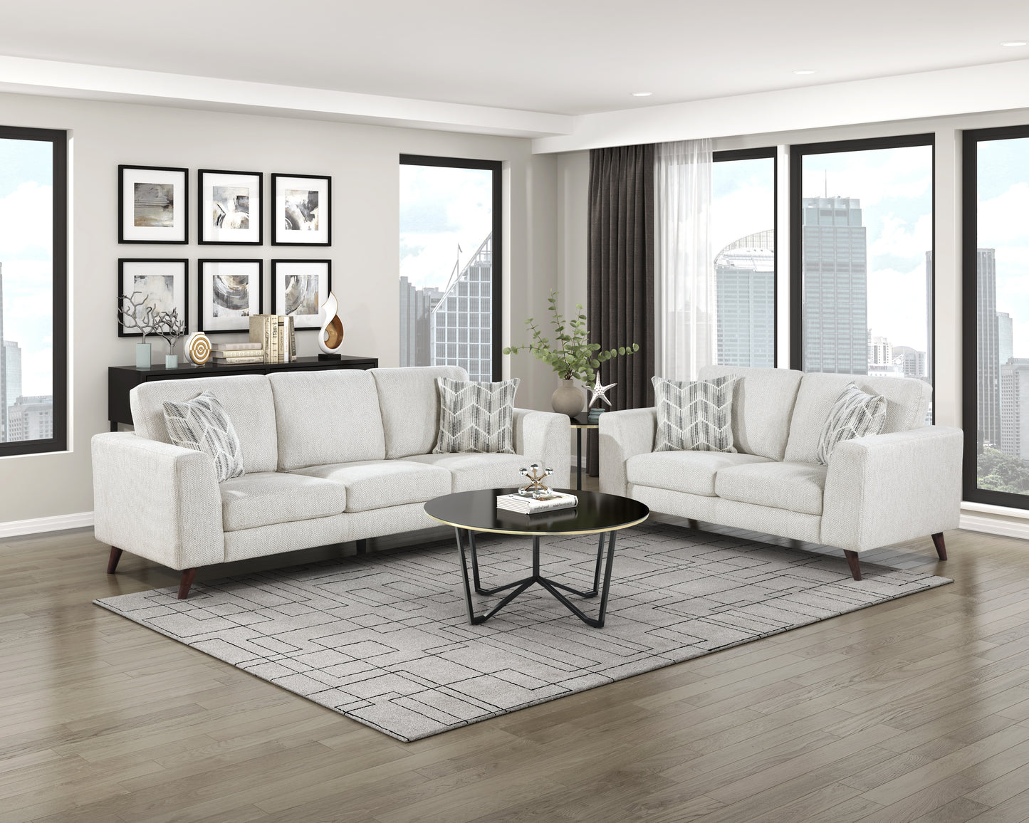 Homelegance Loveseat in Gray Upholstered Stylish Comfort Design 9644SVE-2
