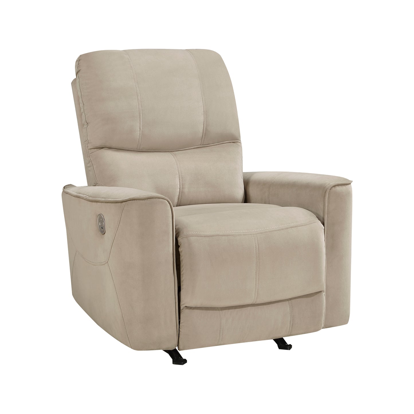 Homelegance Artem Reclining Chair Power Recliner Light Brown Velvet 9645BR-1PW