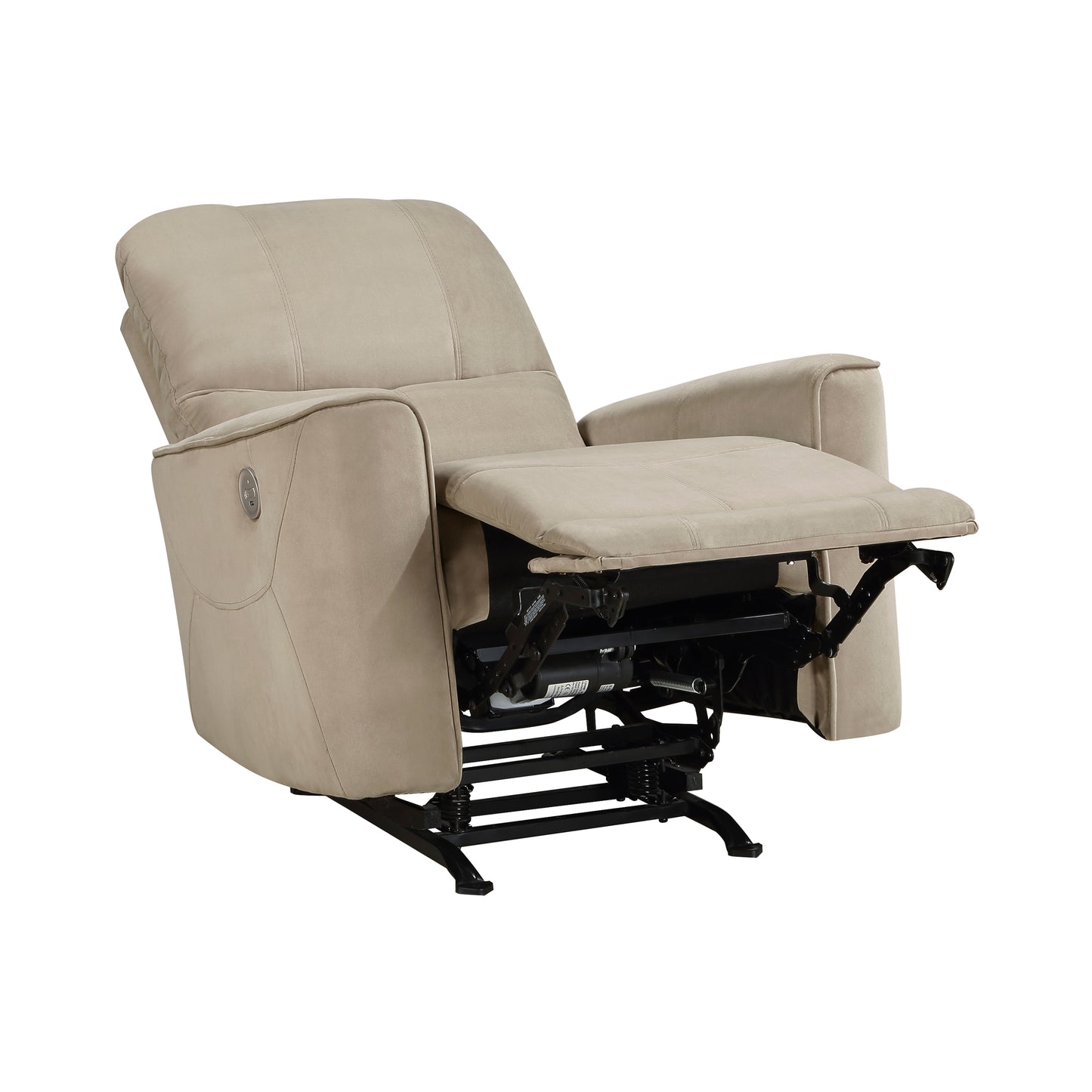 Homelegance Artem Reclining Chair Power Recliner Light Brown Velvet 9645BR-1PW