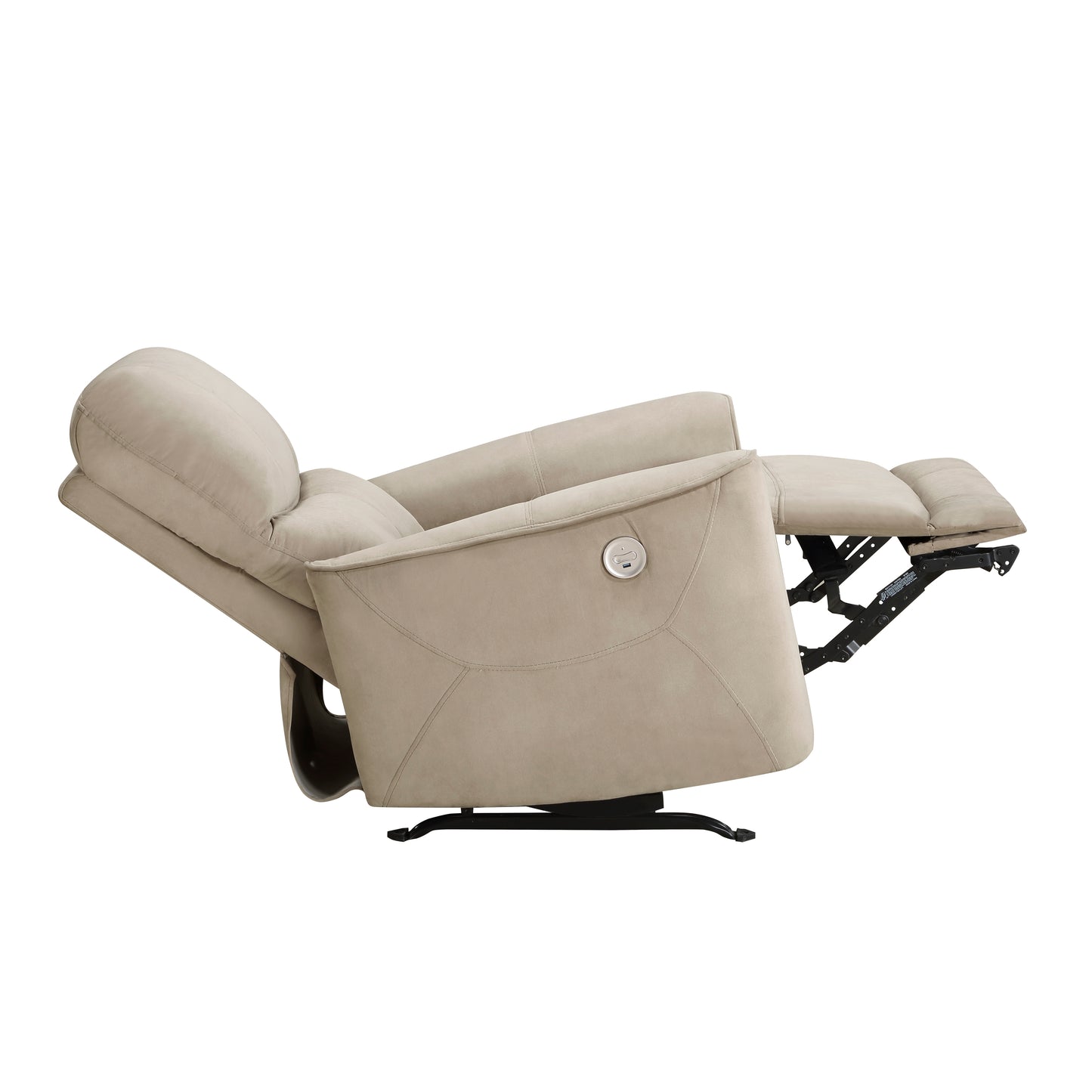 Homelegance Artem Reclining Chair Power Recliner Light Brown Velvet 9645BR-1PW