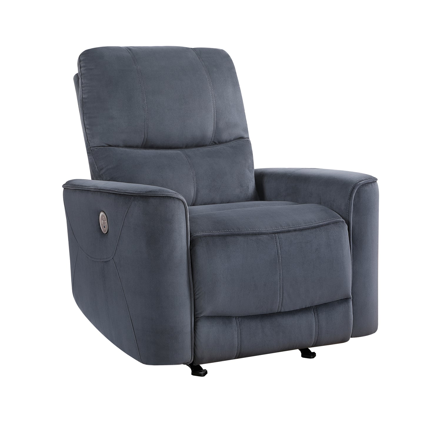 Homelegance Artem Reclining Chair Power Recliner in Dark Gray Velvet 9645DG-1PW