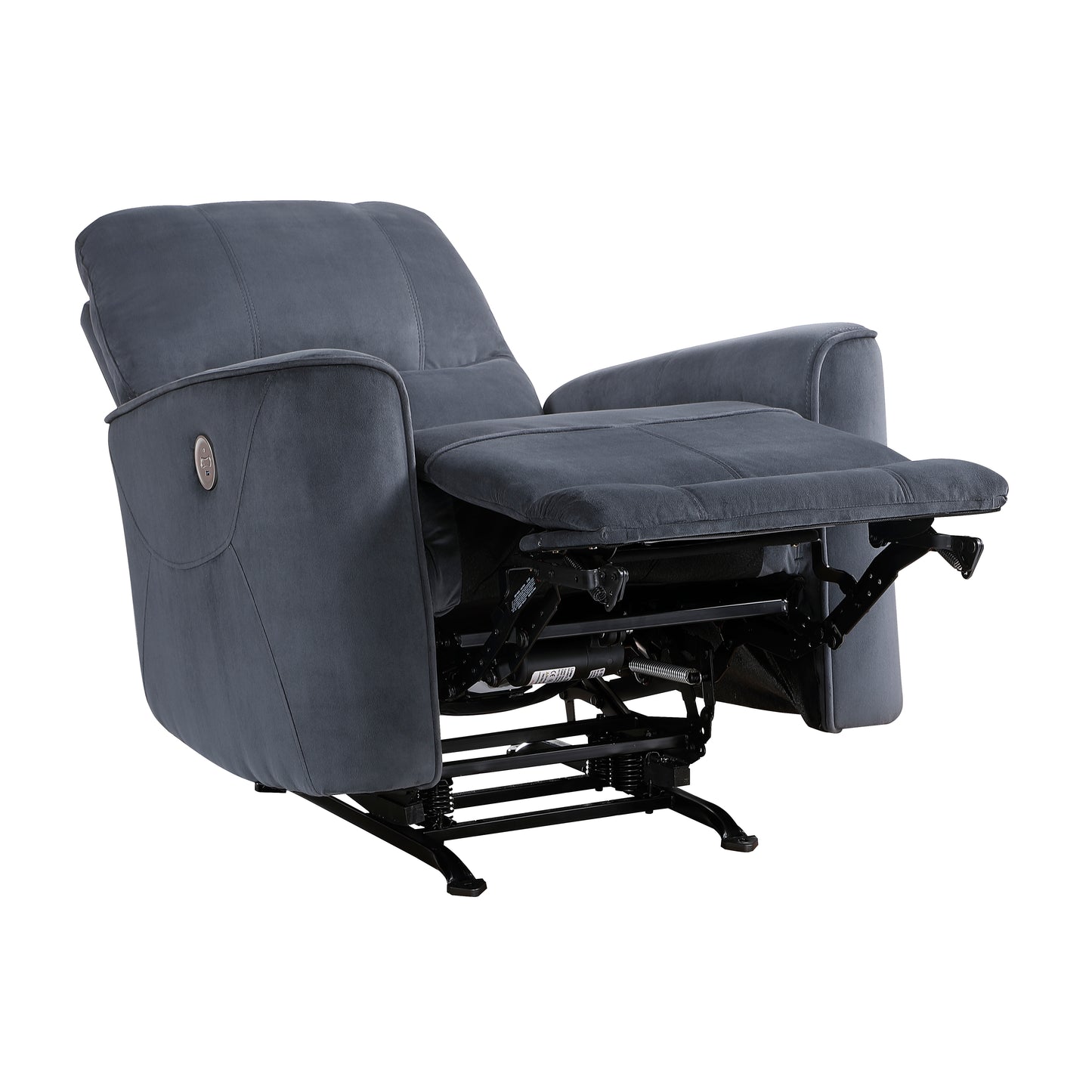 Homelegance Artem Reclining Chair Power Recliner in Dark Gray Velvet 9645DG-1PW