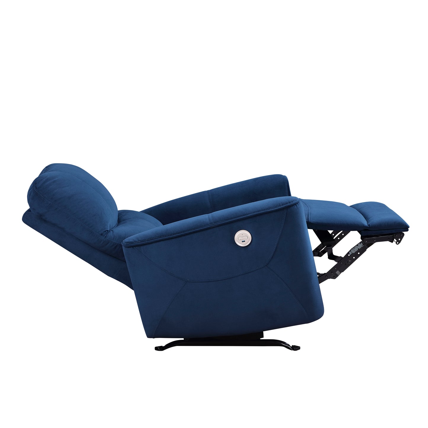 Homelegance Artem Reclining Chair Power Recliner in Navy Velvet 9645NV-1PW