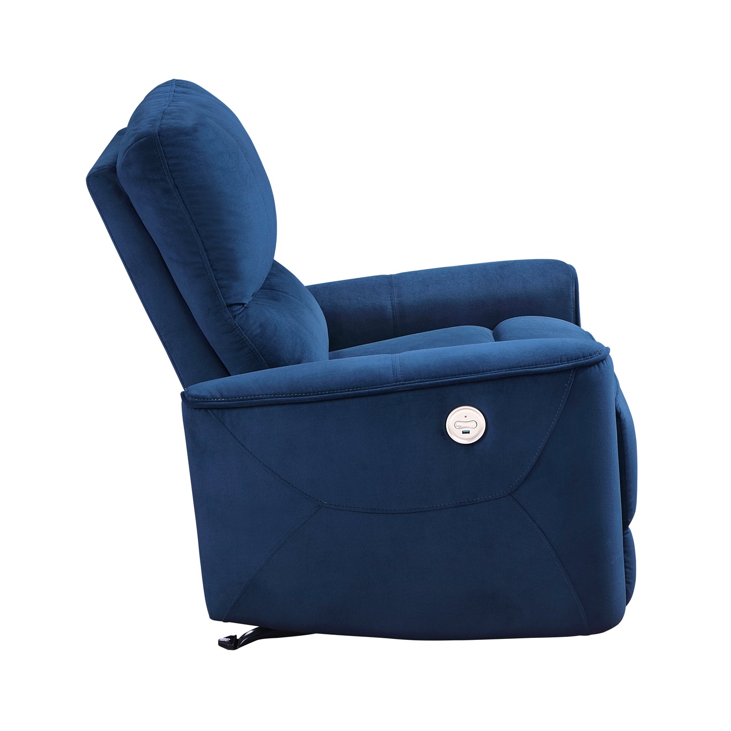 Homelegance Artem Reclining Chair Power Recliner in Navy Velvet 9645NV-1PW