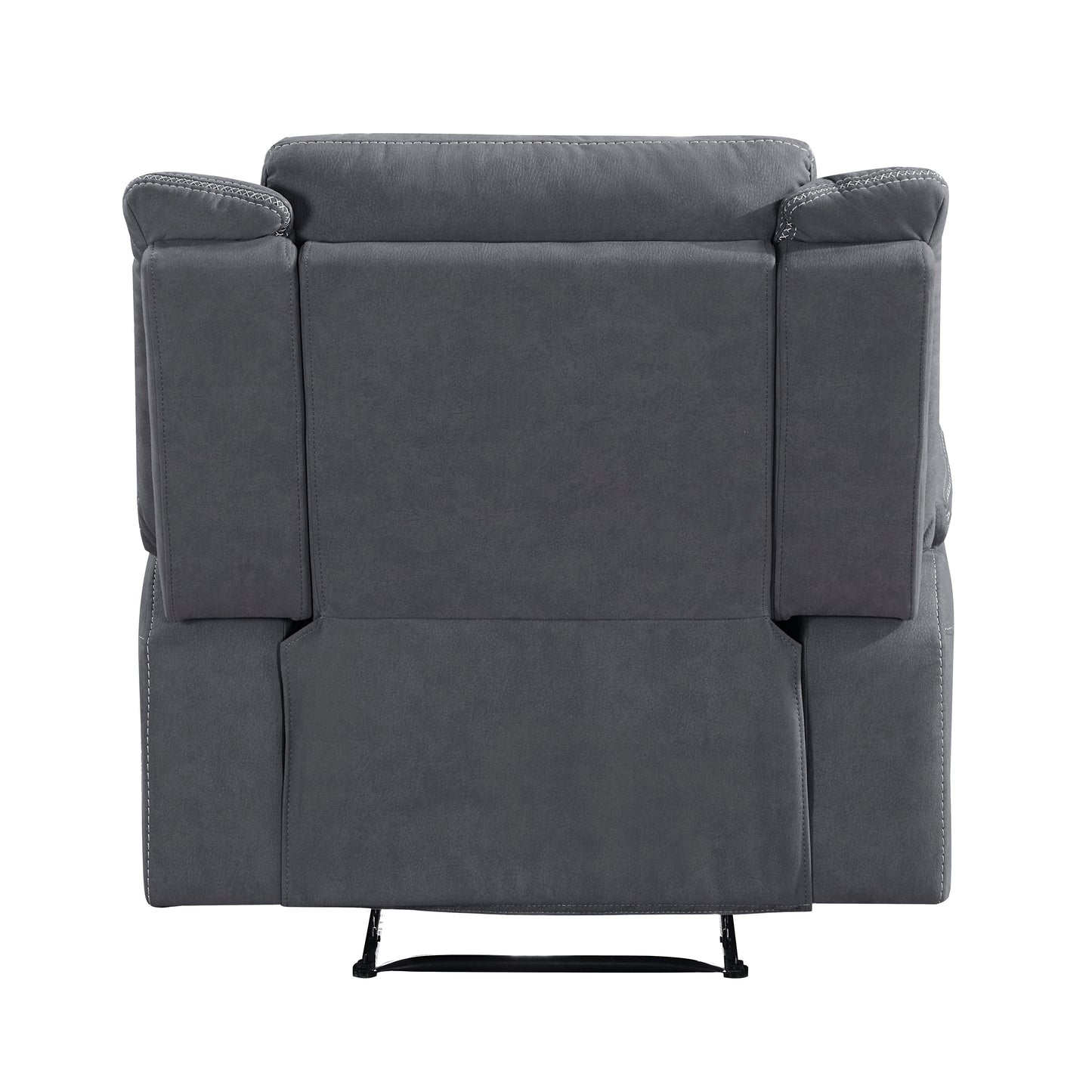 Homelegance Dean Reclining Chair in Gray Polished Microfiber with Contrast Piping 9646GY-1