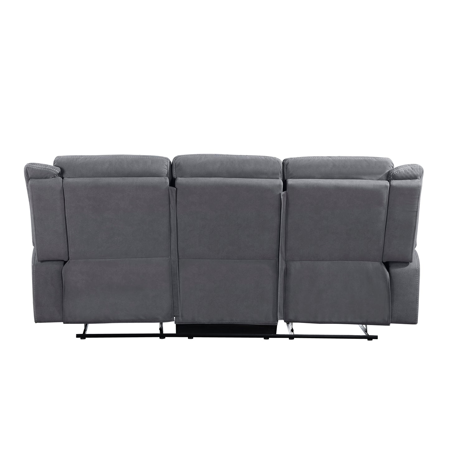 Homelegance Dean Sectional Sofa Gray Polished Microfiber Double Recliner 9646GY-3