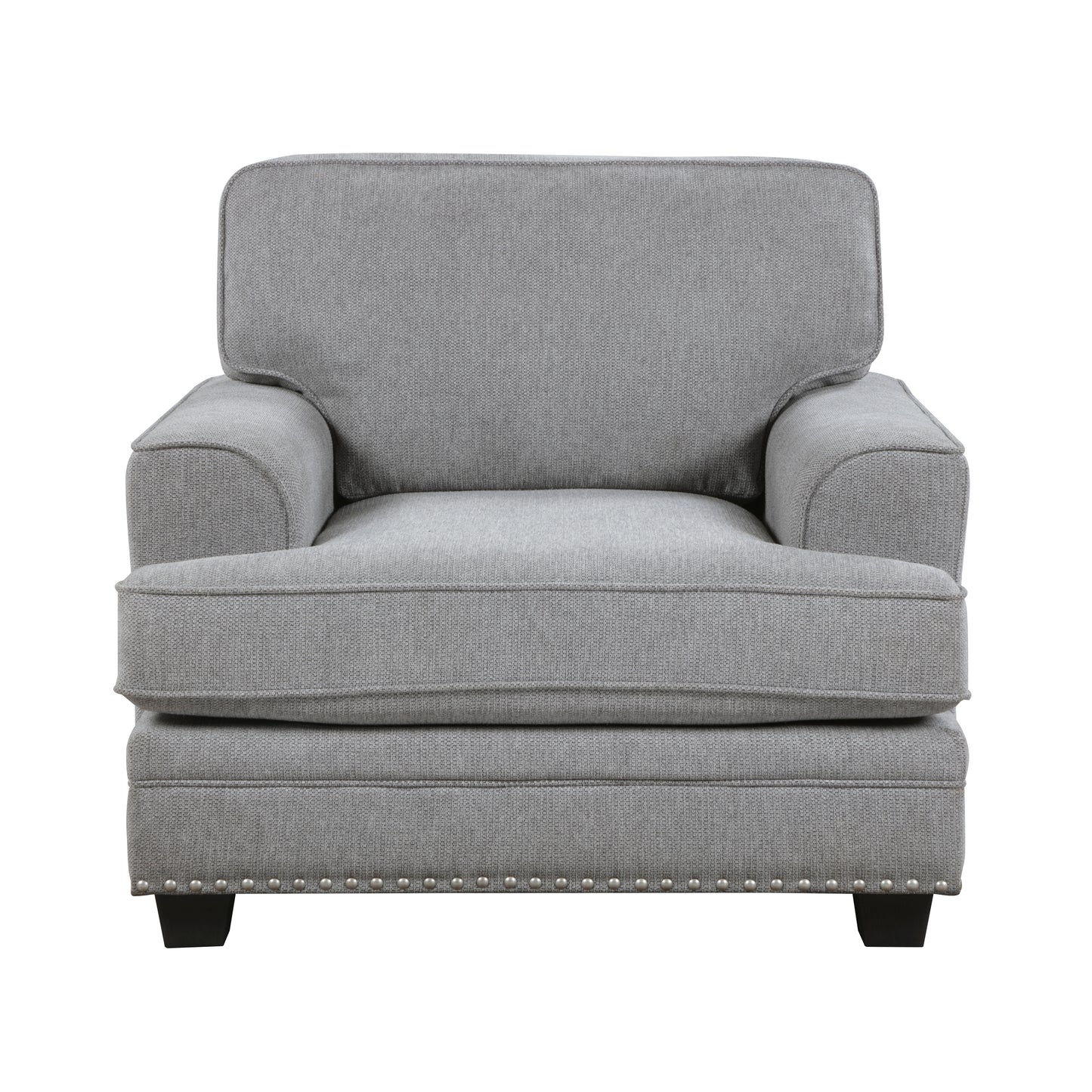 Homelegance Bradford Accent Chair in Gray Chenille with Nailhead Trim 9648GY-1