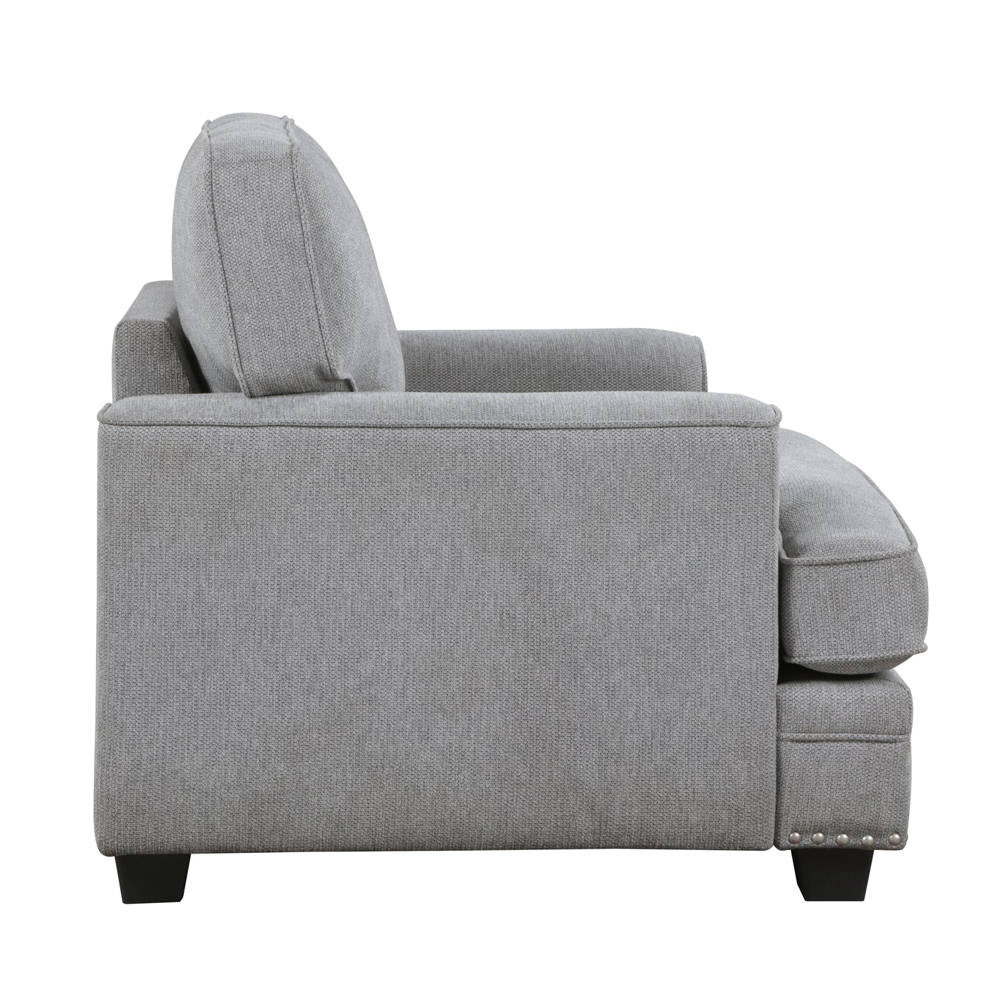 Homelegance Bradford Accent Chair in Gray Chenille with Nailhead Trim 9648GY-1