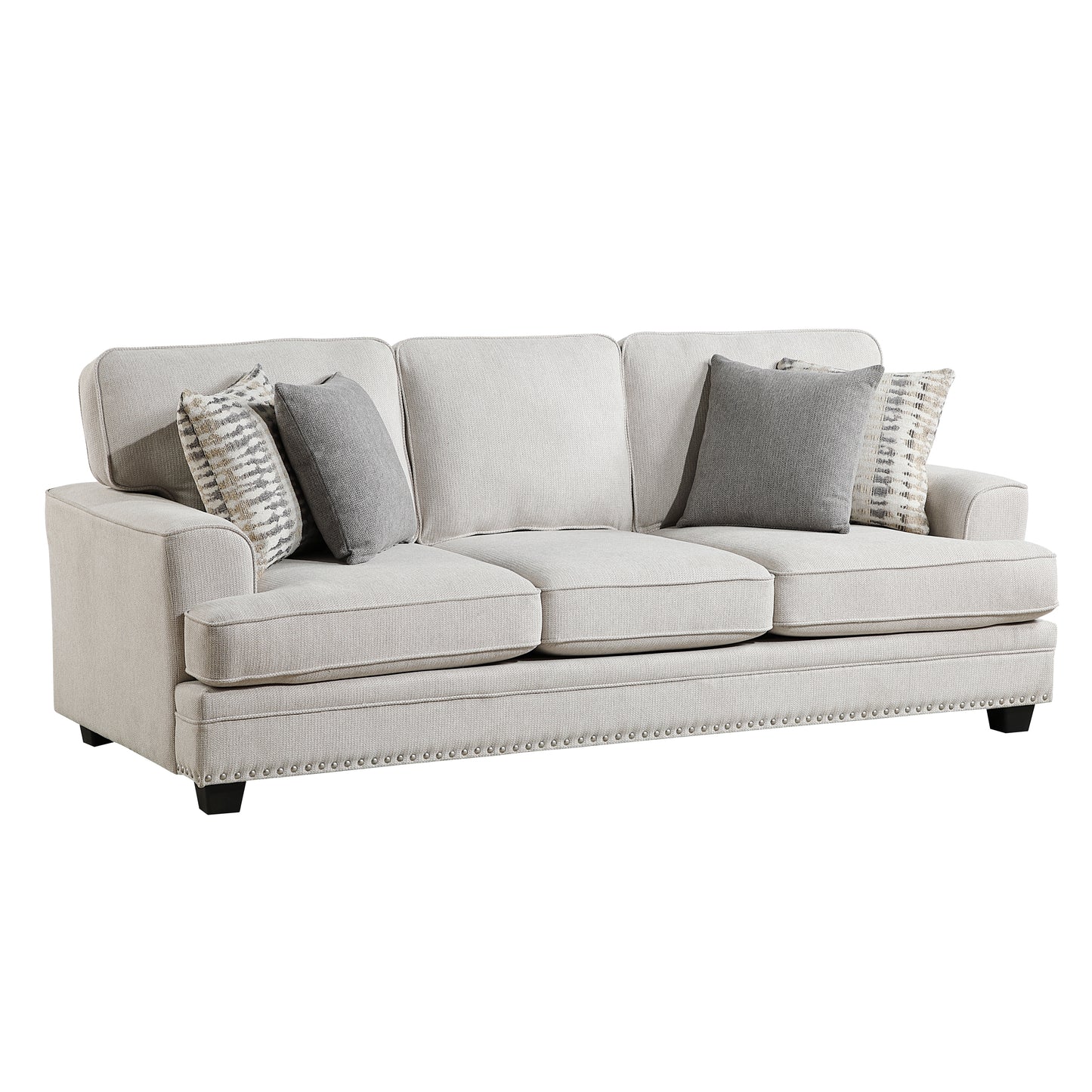 Homelegance Bradford Sand Chenille Sectional Sofa with Nailhead Trim 9648SN-3