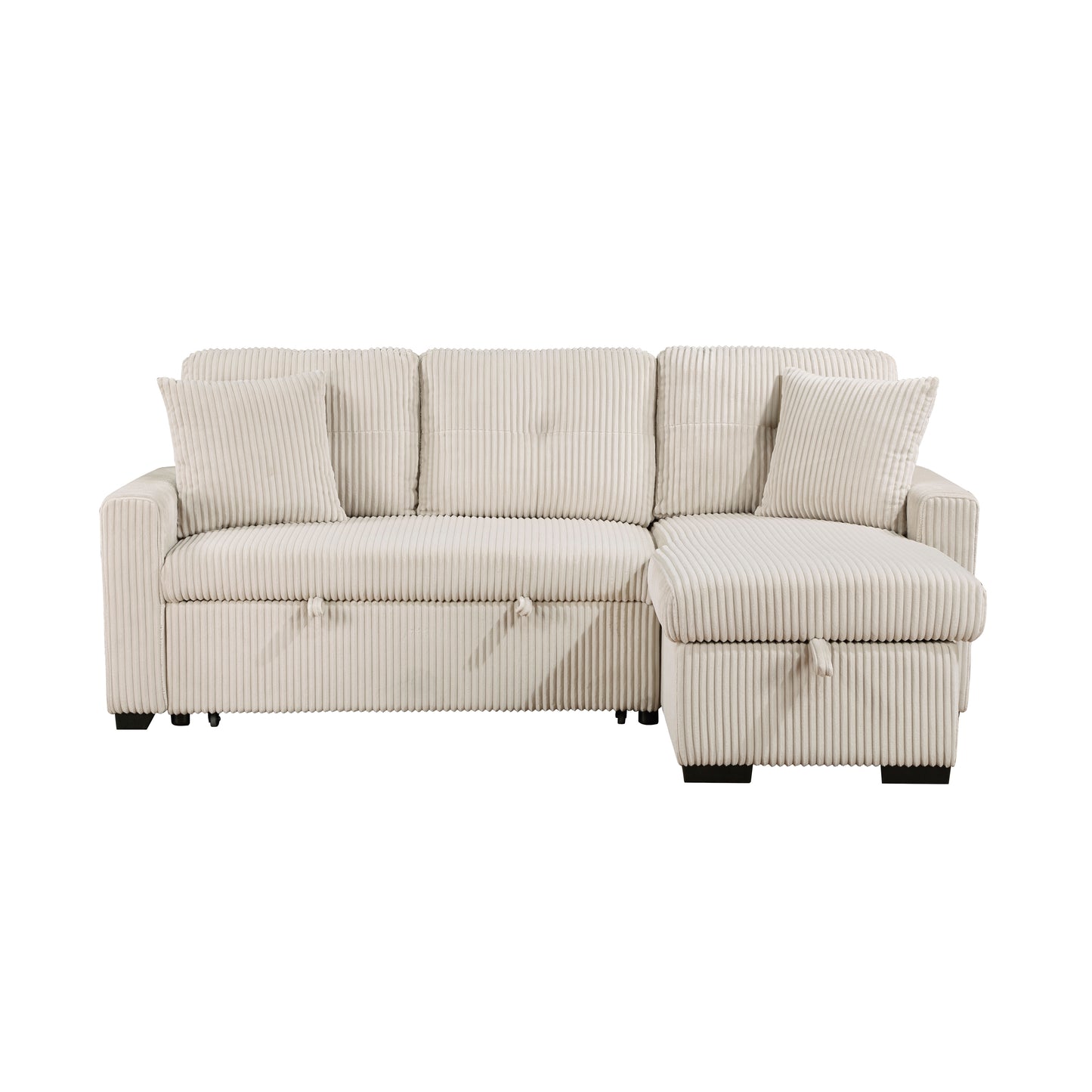 Homelegance Rhett Sectional Sofa Beige with Pull-Out Bed and Hidden Storage 9649BE-SC