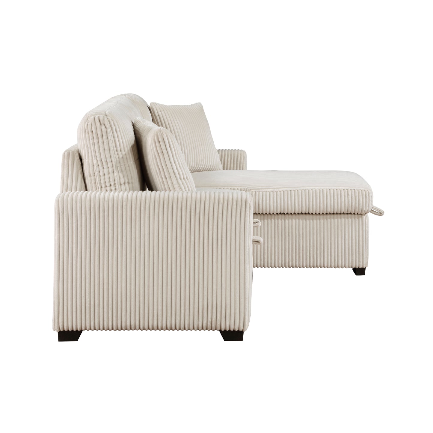 Homelegance Rhett Sectional Sofa Beige with Pull-Out Bed and Hidden Storage 9649BE-SC