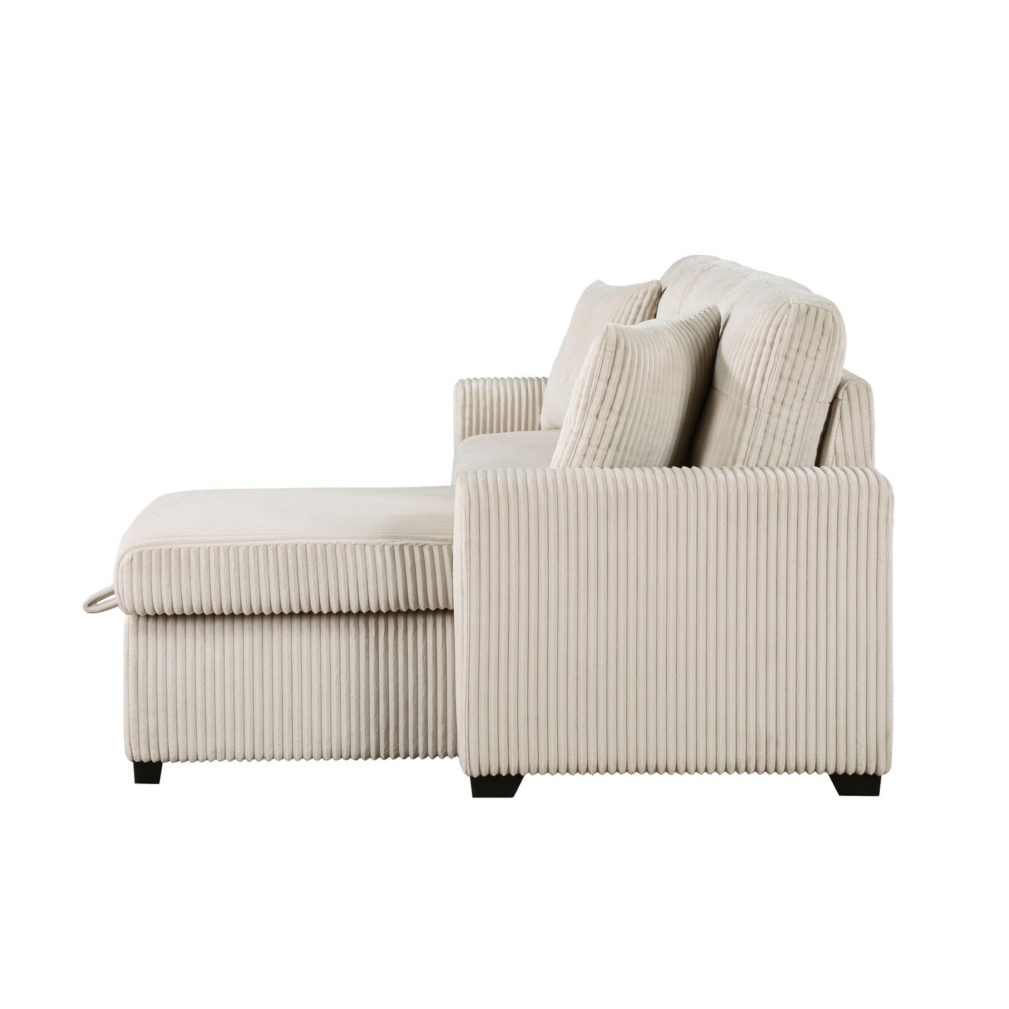 Homelegance Rhett Sectional Sofa Beige with Pull-Out Bed and Hidden Storage 9649BE-SC