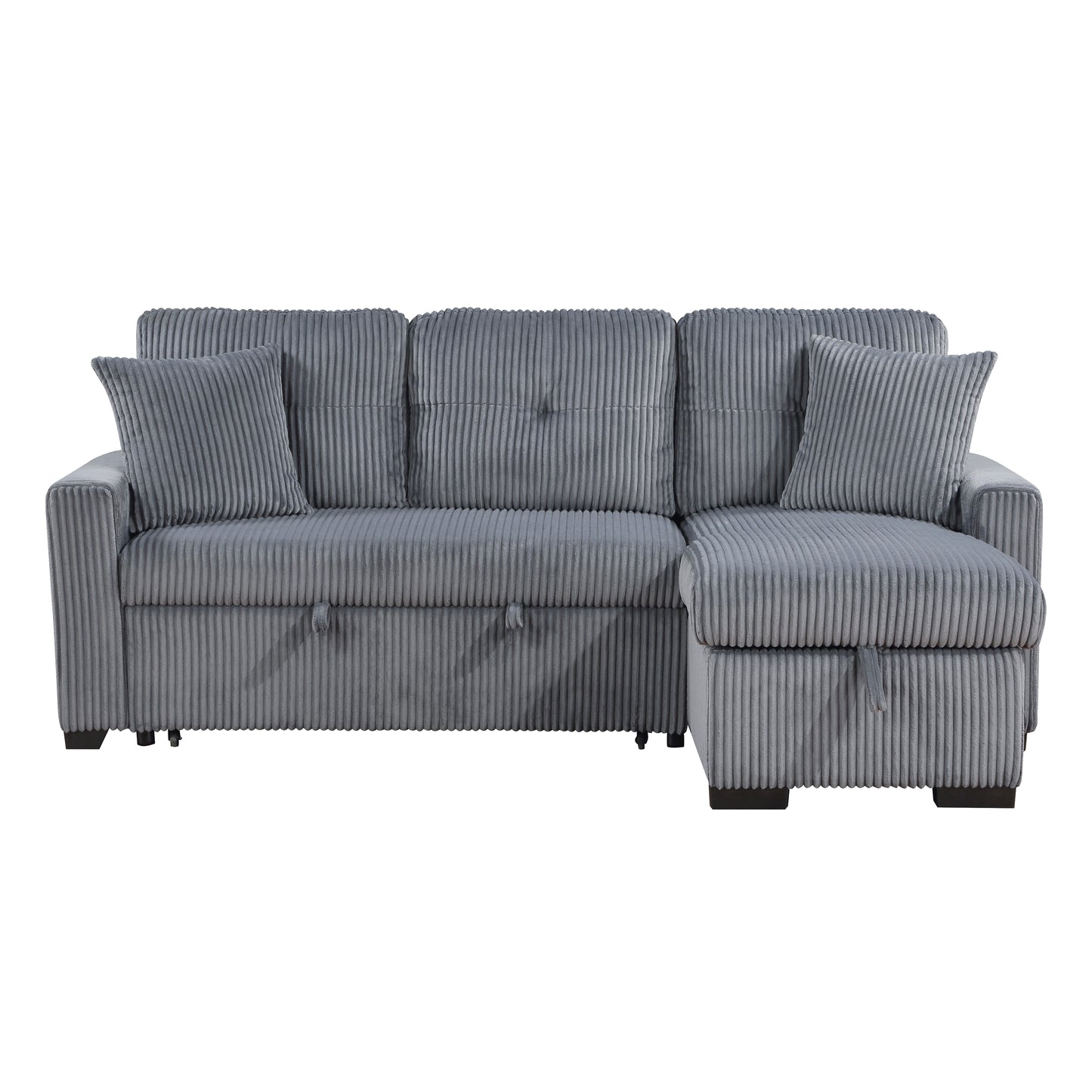 Homelegance Rhett Dark Gray Corduroy 3-Piece Reversible Sectional Sofa 9649DG-SC