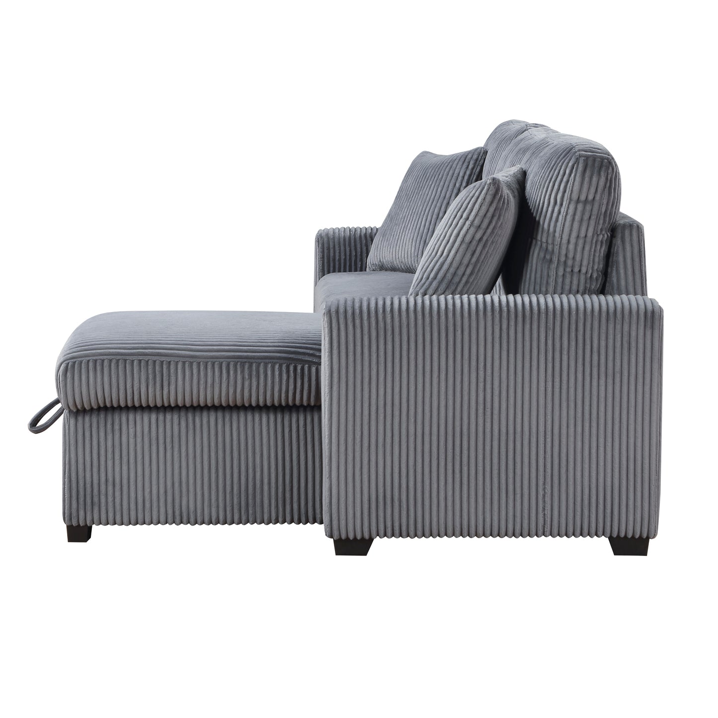 Homelegance Rhett Dark Gray Corduroy 3-Piece Reversible Sectional Sofa 9649DG-SC