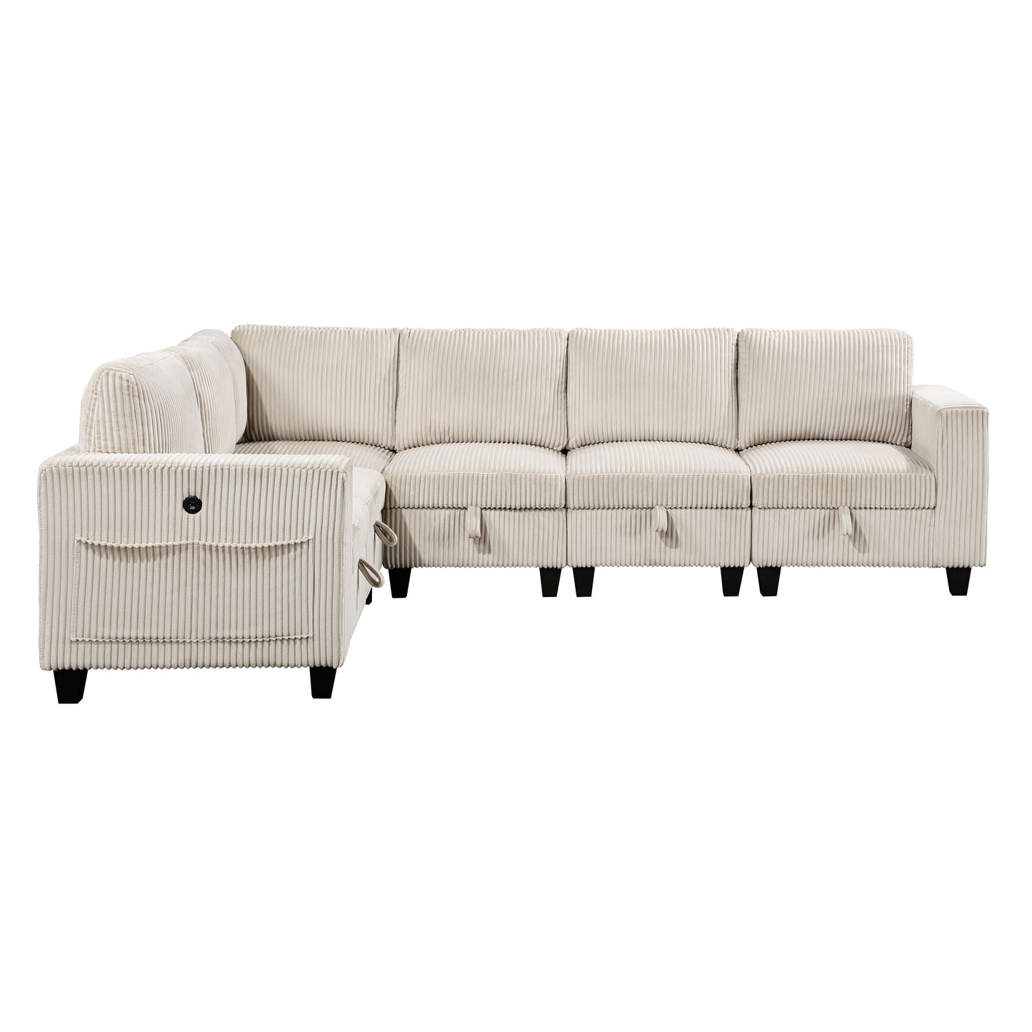 Homelegance Walterboro Sectional Sofa in Beige 9650BE-6SC
