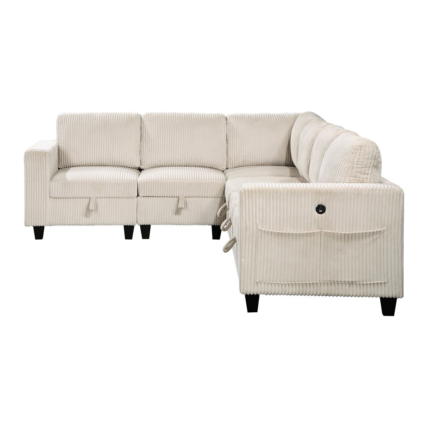 Homelegance Walterboro Sectional Sofa in Beige 9650BE-6SC