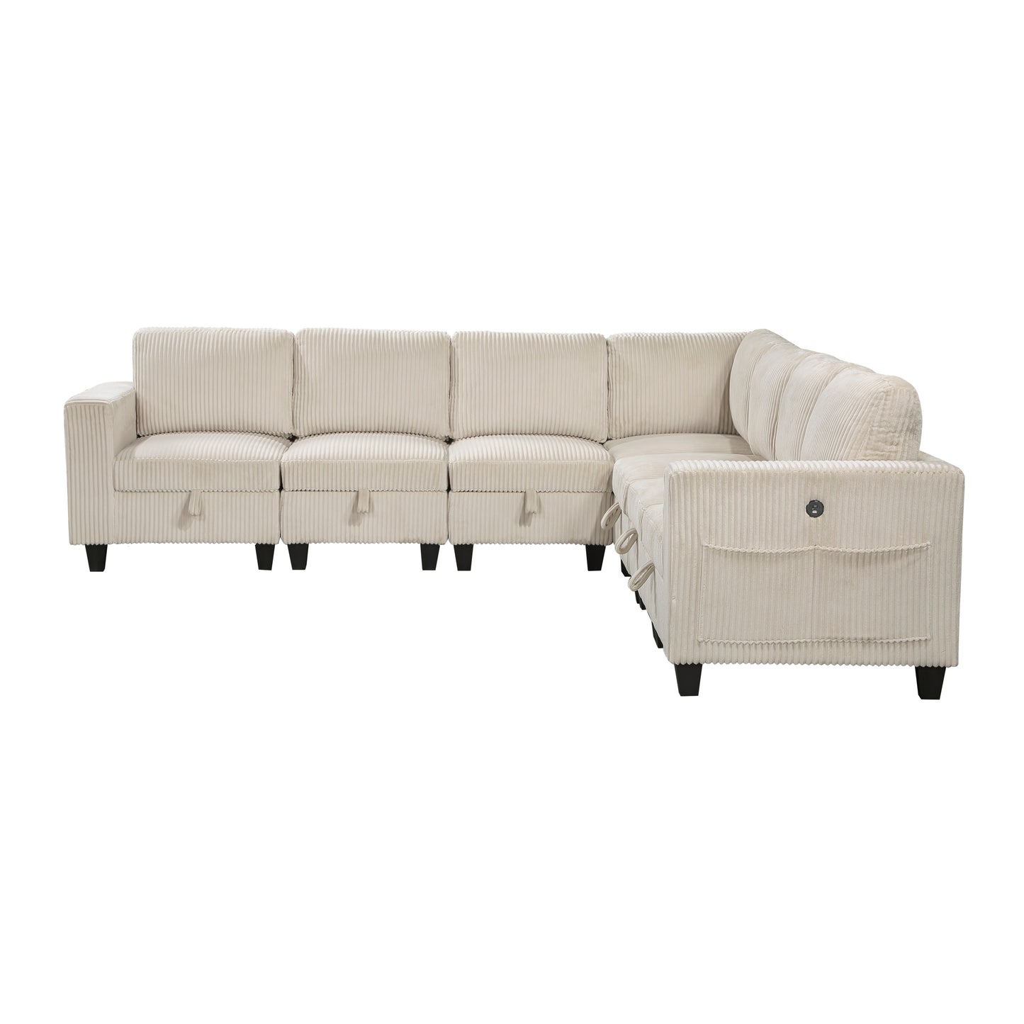 Homelegance Walterboro Sectional Sofa in Beige 9650BE-7SC