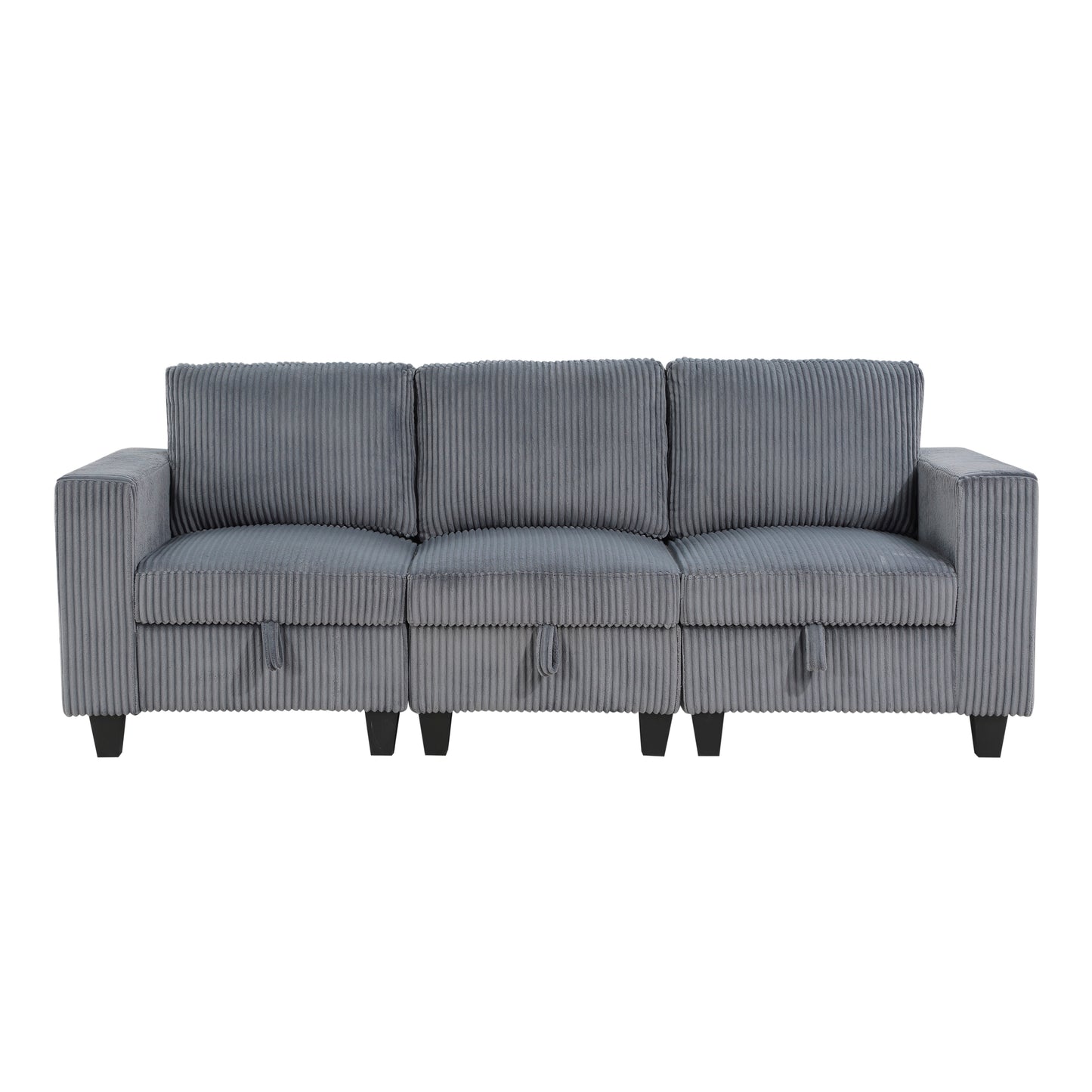 Homelegance Walterboro Dark Gray Sectional Sofa with USB Charging and Storage 9650DG-3