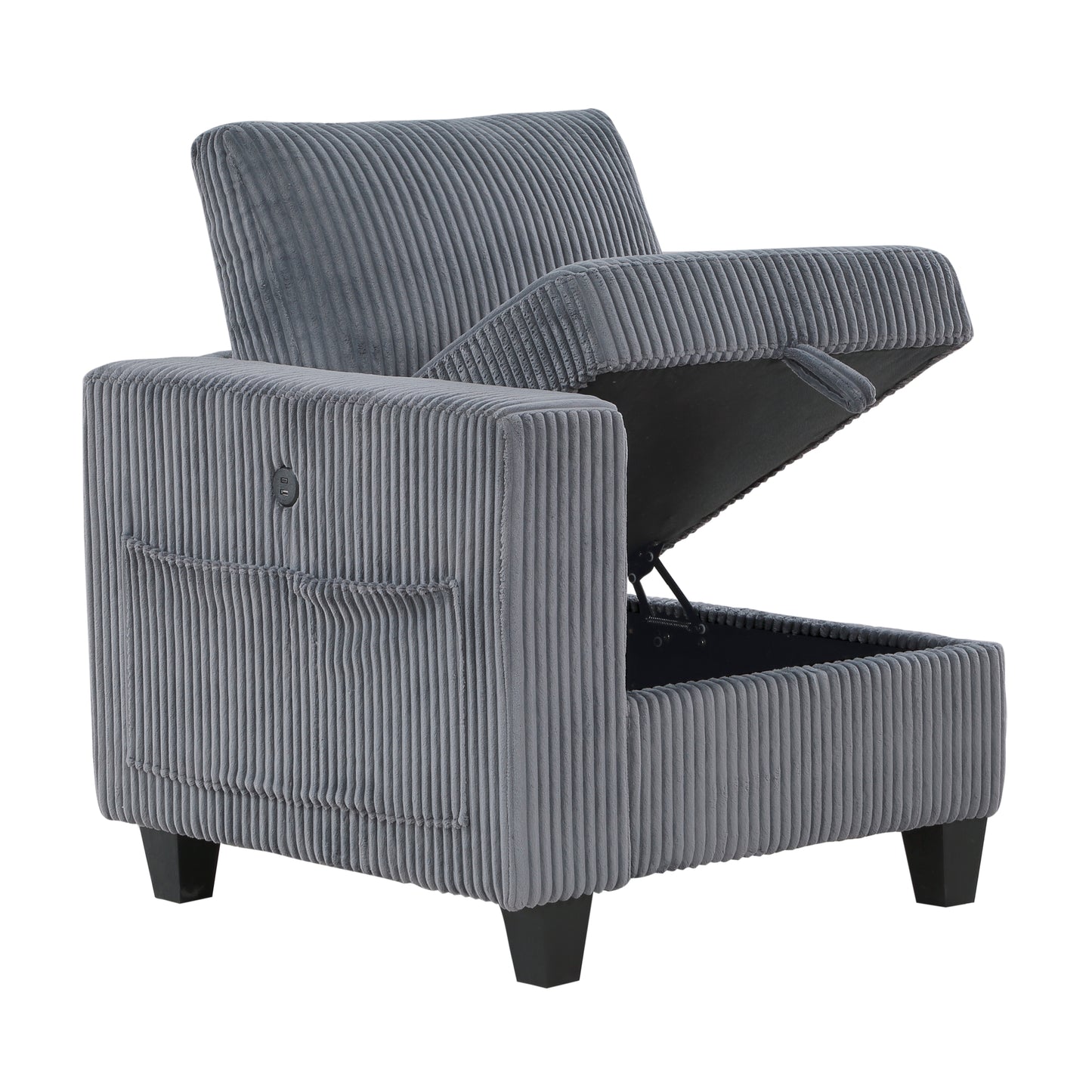 Homelegance Walterboro Sectional Sofa in Dark Gray 9650DG-5SC