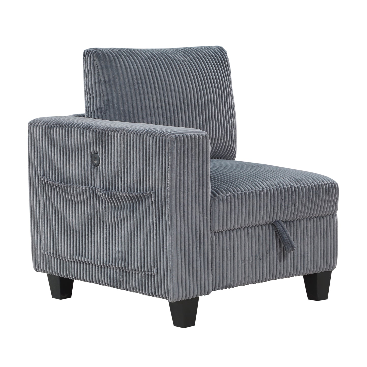 Homelegance Walterboro Sectional Sofa in Dark Gray 9650DG-7SC