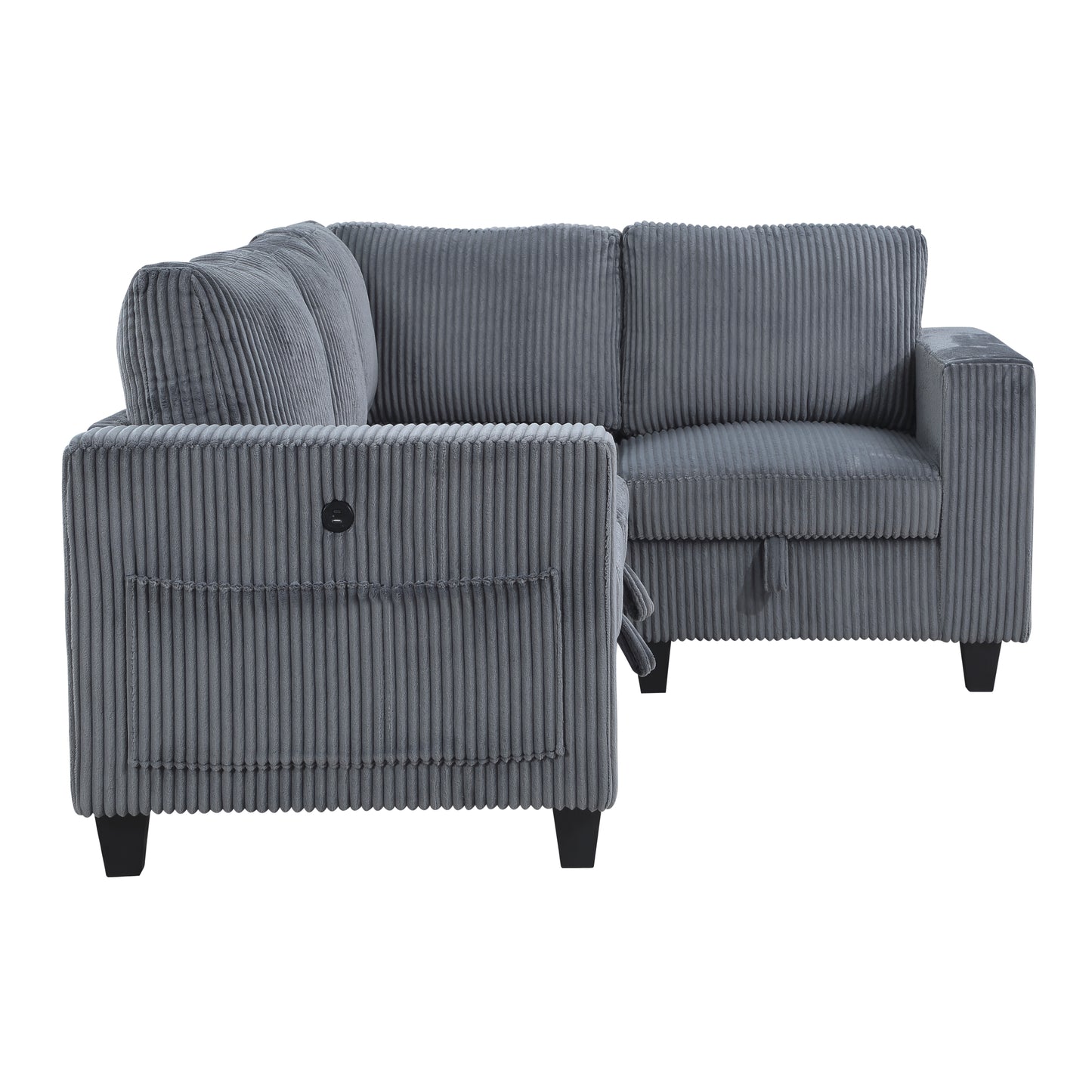 Homelegance Walterboro Sectional Sofa in Dark Gray 9650DG-4SC
