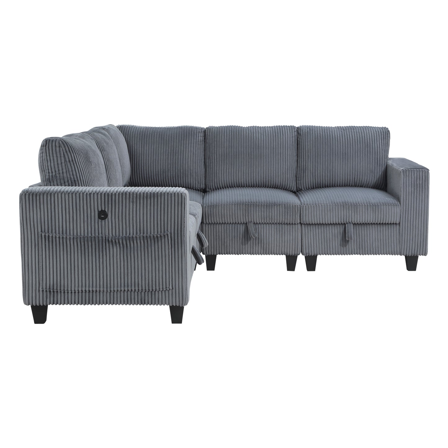 Homelegance Walterboro Sectional Sofa in Dark Gray 9650DG-5SC