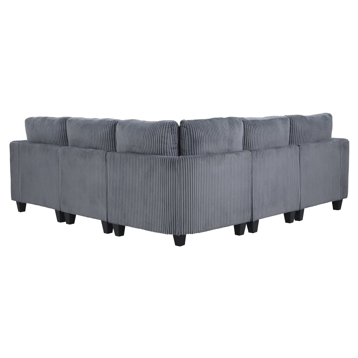 Homelegance Walterboro Sectional Sofa in Dark Gray 9650DG-5SC