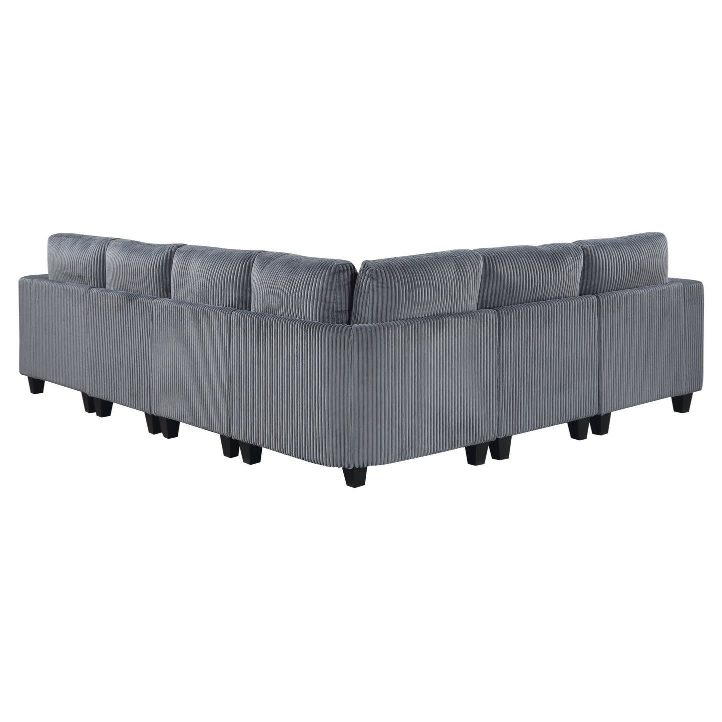 Homelegance Walterboro Sectional Sofa in Dark Gray 9650DG-6SC