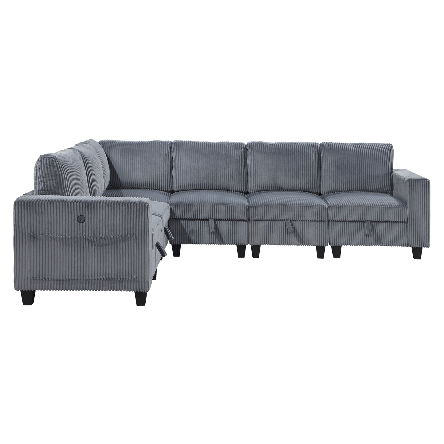 Homelegance Walterboro Sectional Sofa in Dark Gray 9650DG-6SC