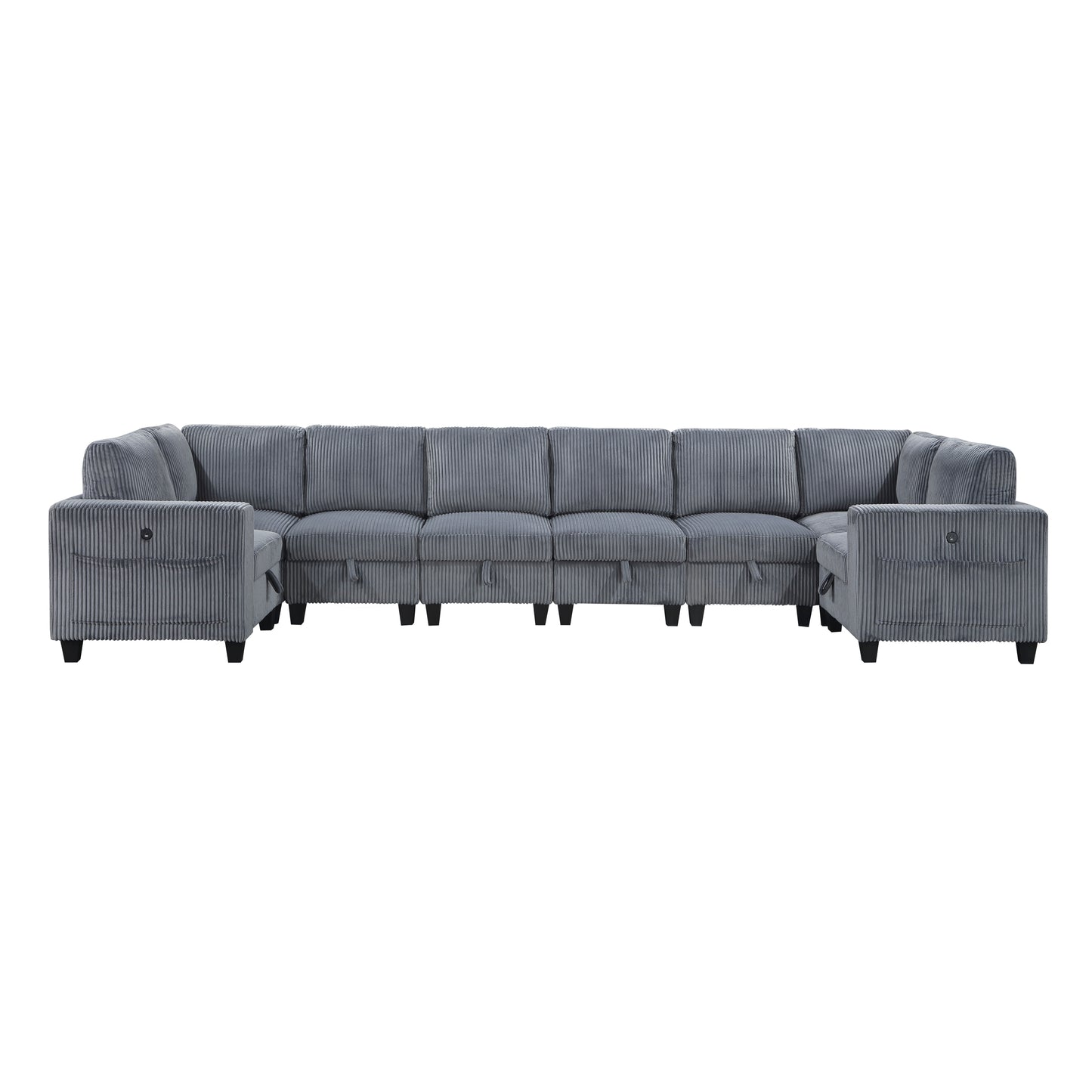 Homelegance Walterboro Sectional Sofa in Dark Gray 9650DG-8SC