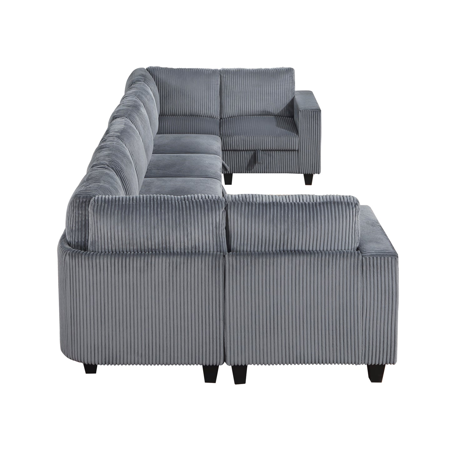 Homelegance Walterboro Sectional Sofa in Dark Gray 9650DG-8SC