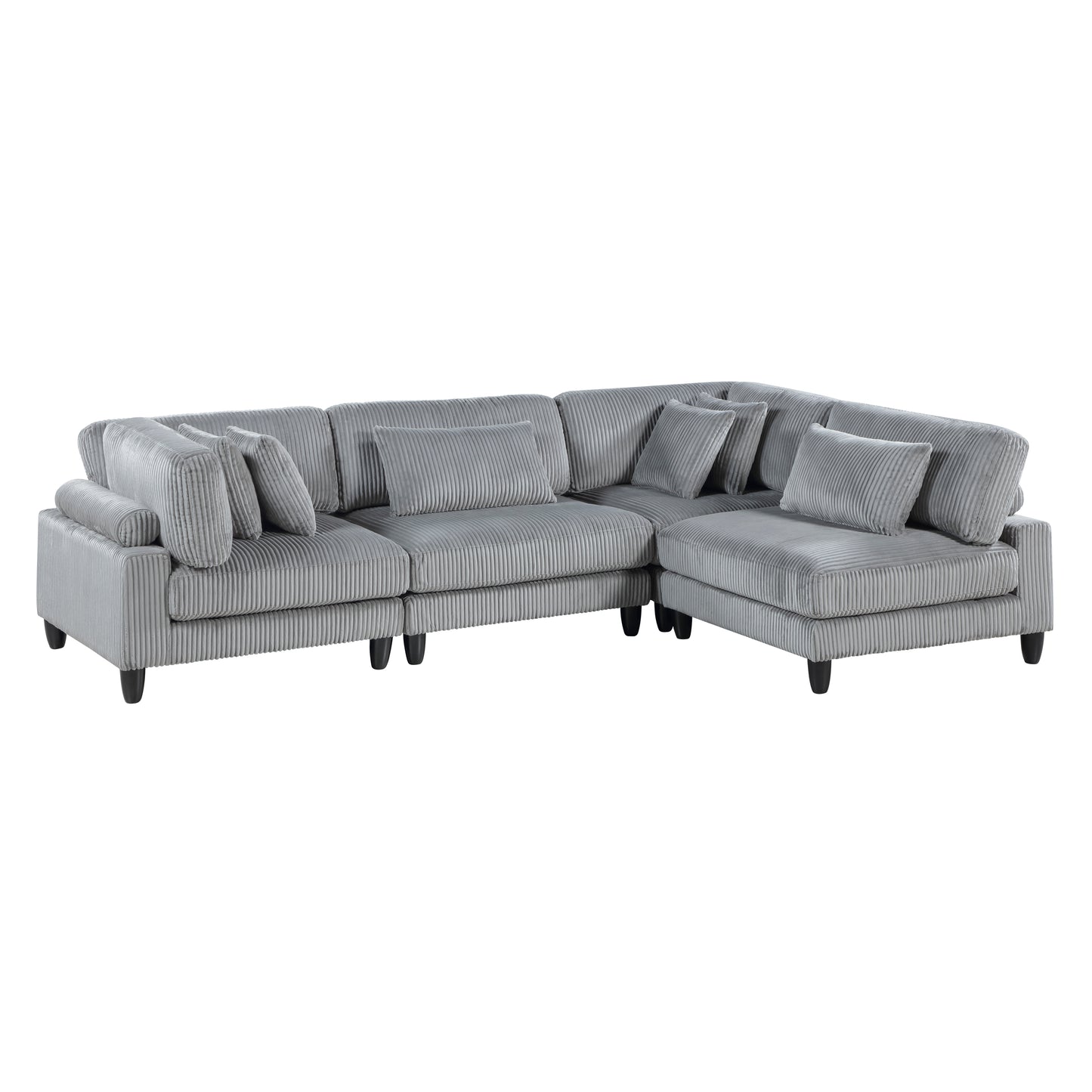 Homelegance Sectional Sofa Gray Fabric 9688GY-42CR2AC