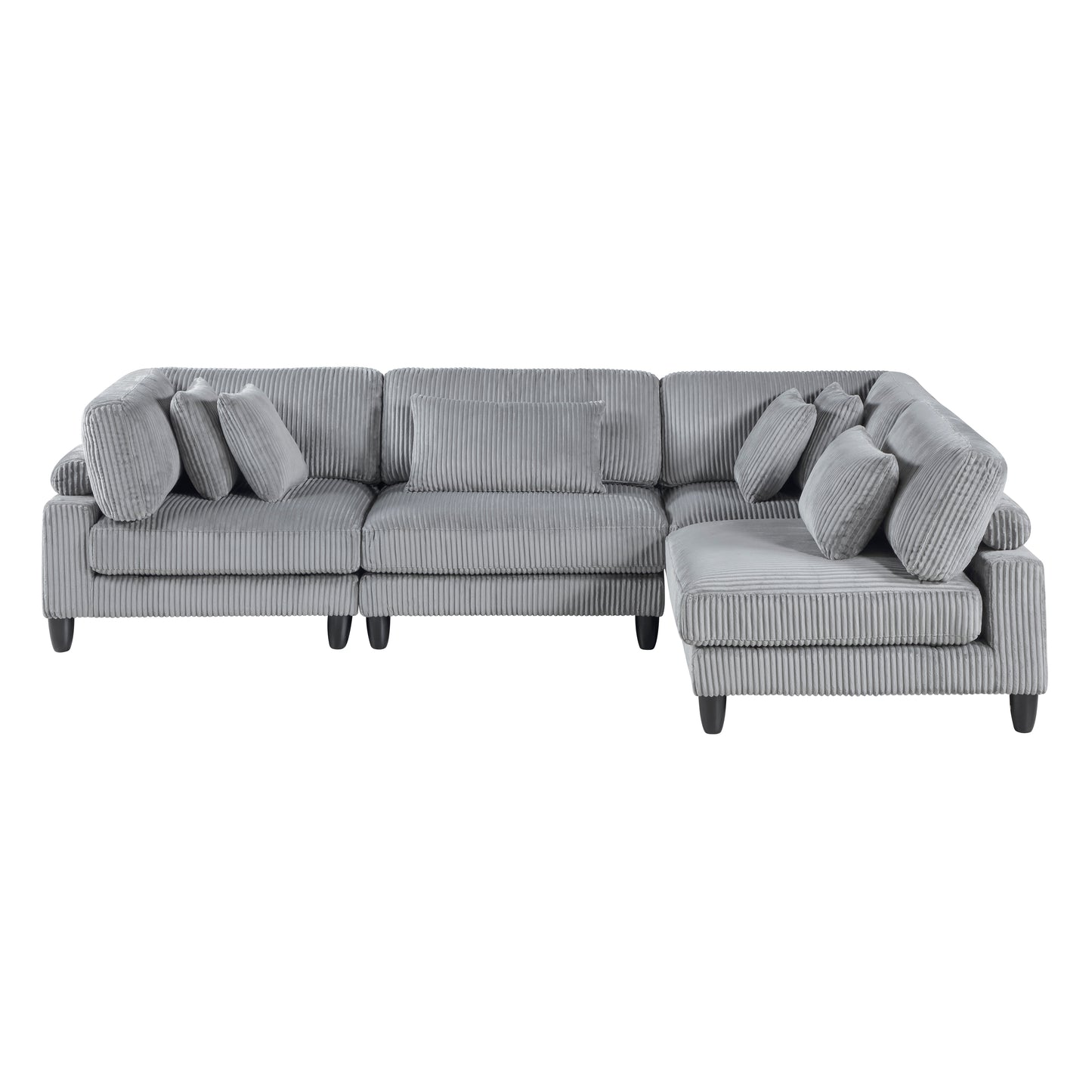 Homelegance Sectional Sofa Gray Fabric 9688GY-42CR2AC