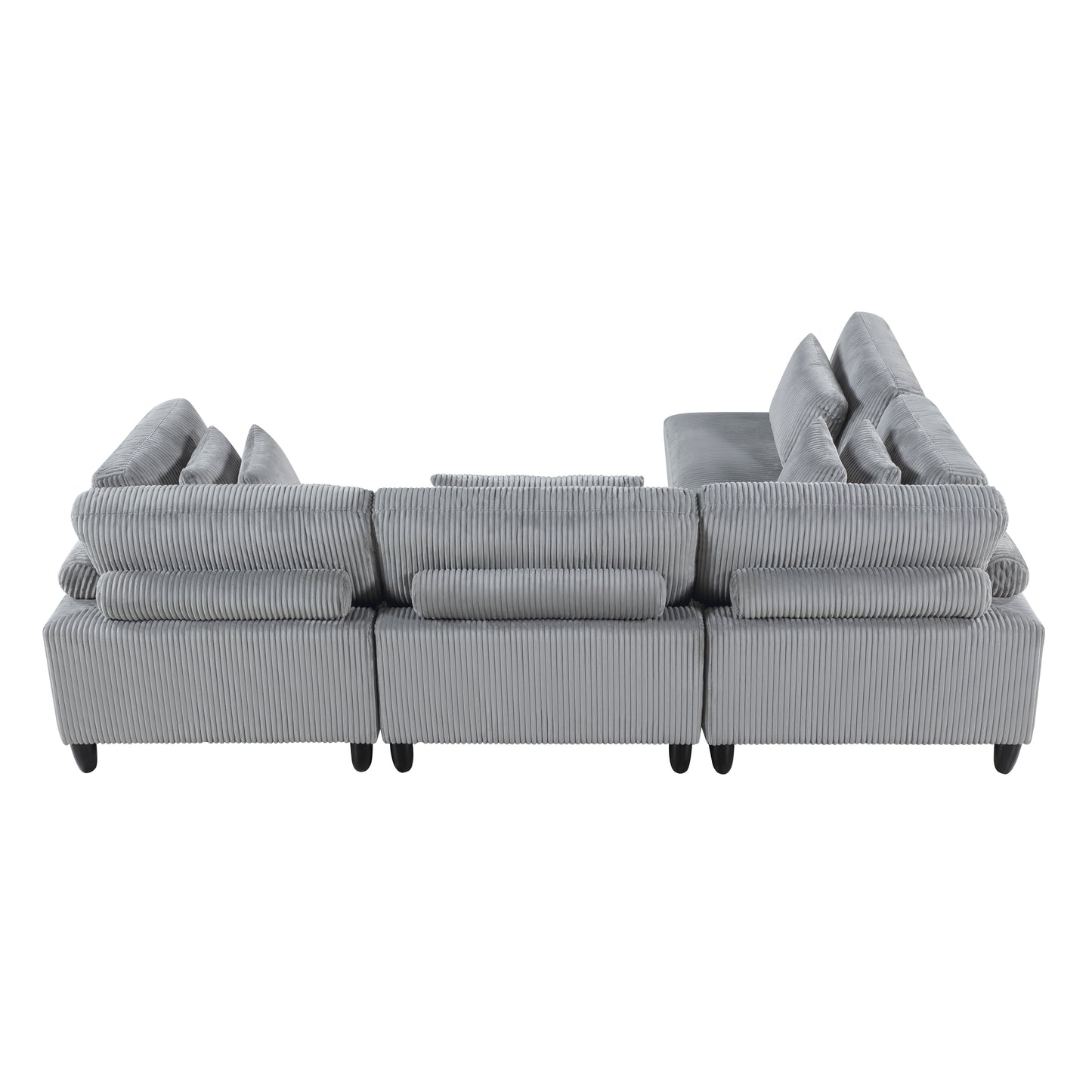 Homelegance Sectional Sofa Gray Fabric 9688GY-42CR2AC