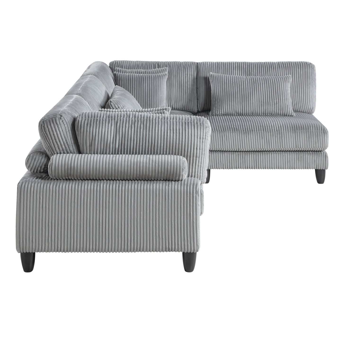 Homelegance Sectional Sofa Gray Fabric 9688GY-42CR2AC