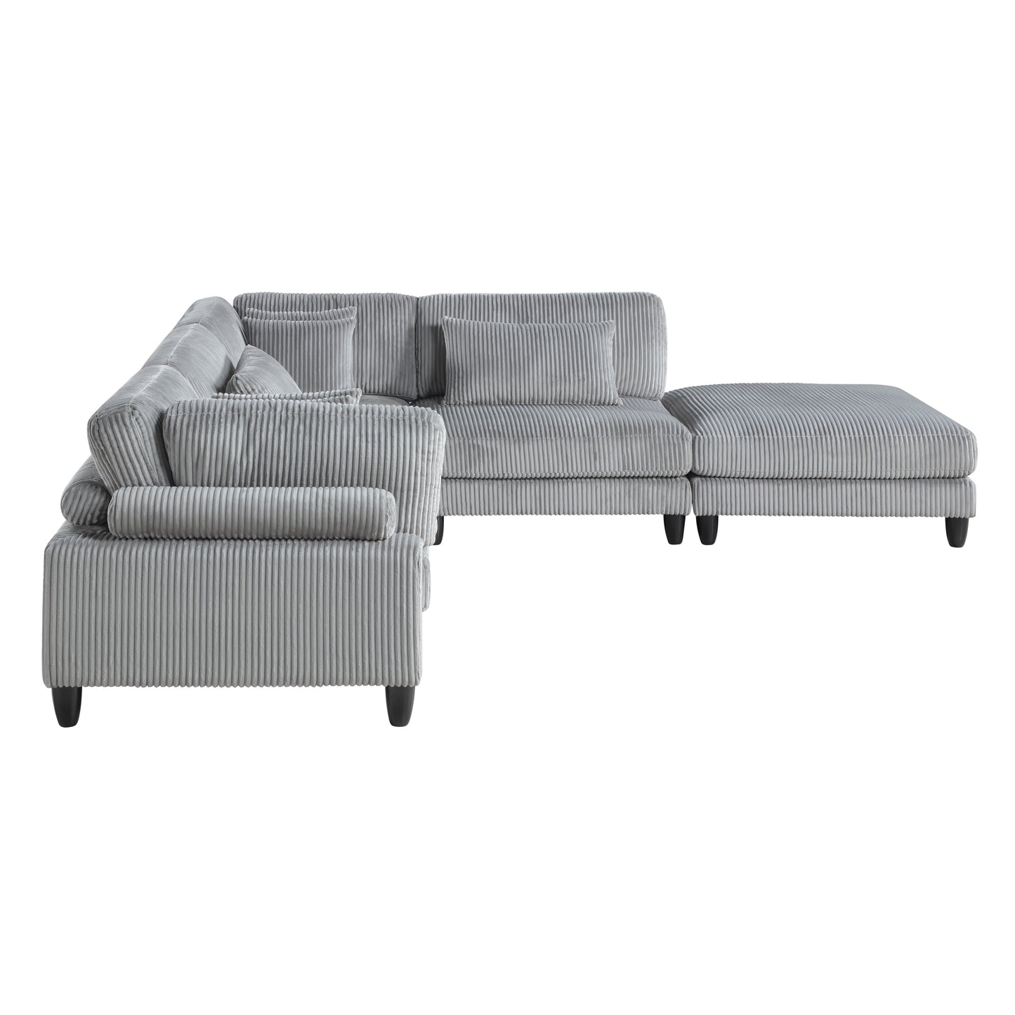 Homelegance Sectional Sofa Gray Fabric 9688GY-52CR2ACOT