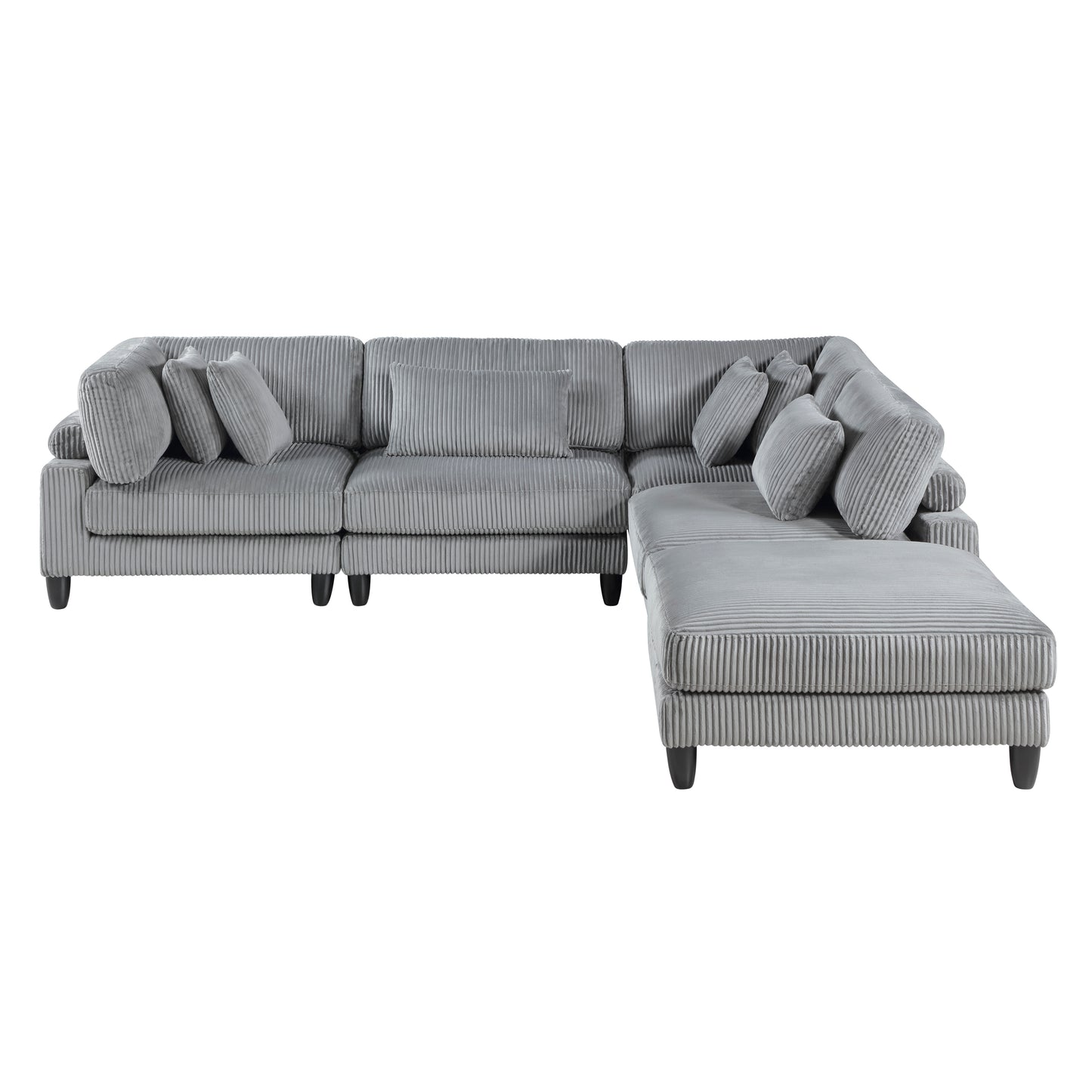 Homelegance Sectional Sofa Gray Fabric 9688GY-52CR2ACOT