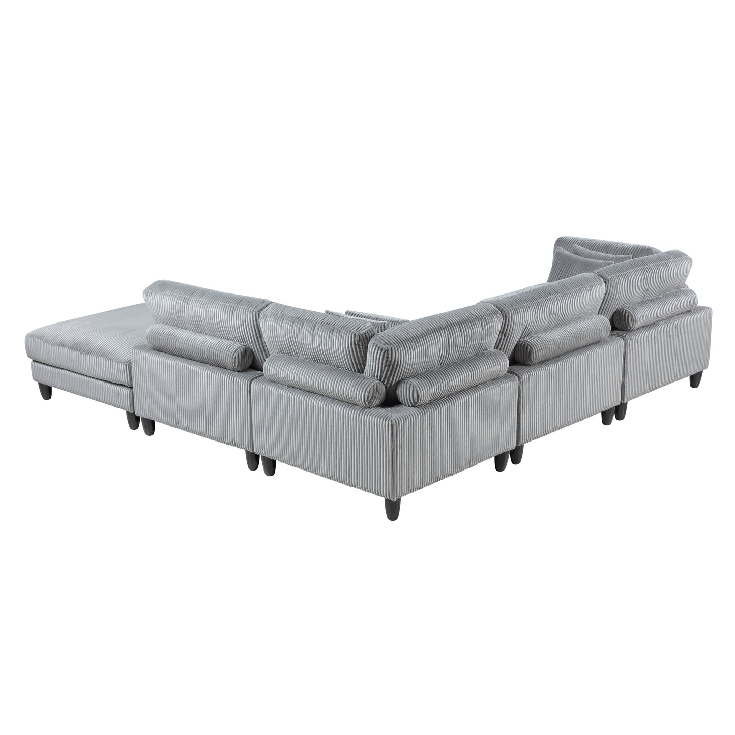 Homelegance Sectional Sofa Gray Fabric 9688GY-52CR2ACOT