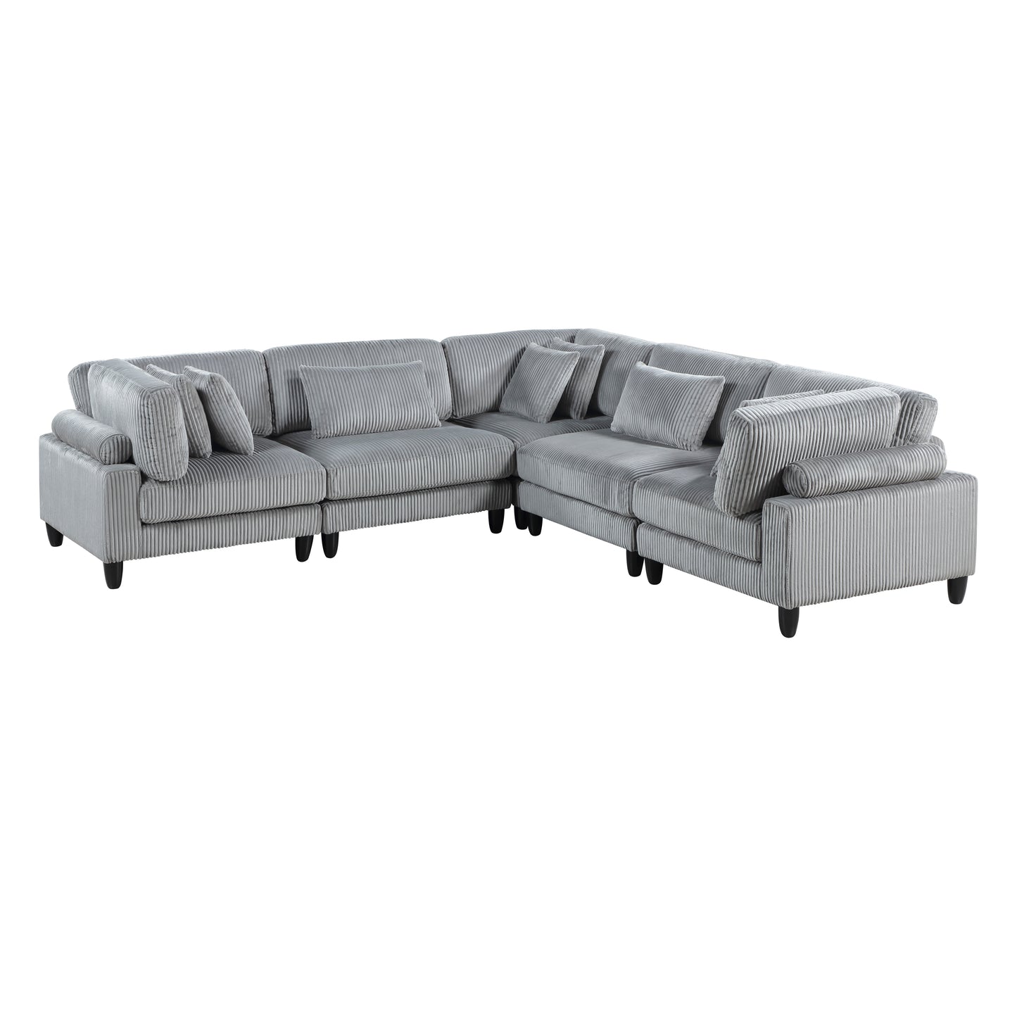 Homelegance Sectional Sofa Gray Fabric 9688GY-53CR2AC