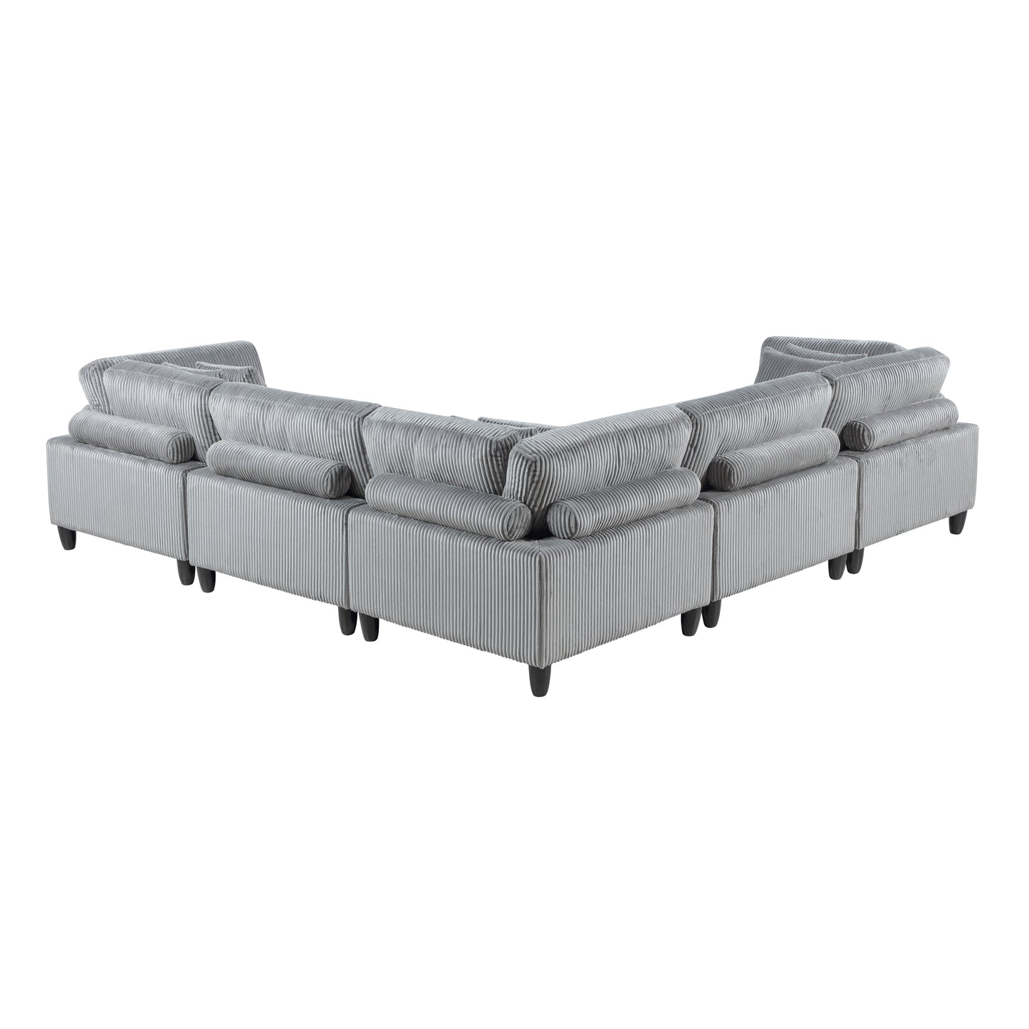 Homelegance Sectional Sofa Gray Fabric 9688GY-53CR2AC