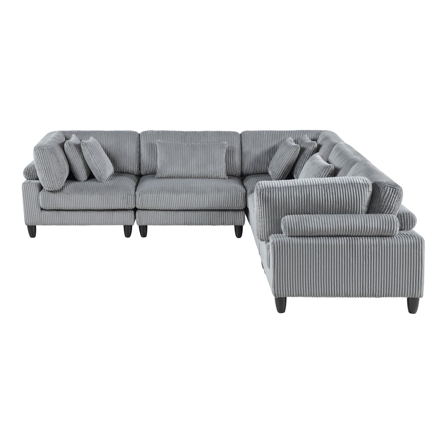 Homelegance Sectional Sofa Gray Fabric 9688GY-53CR2AC