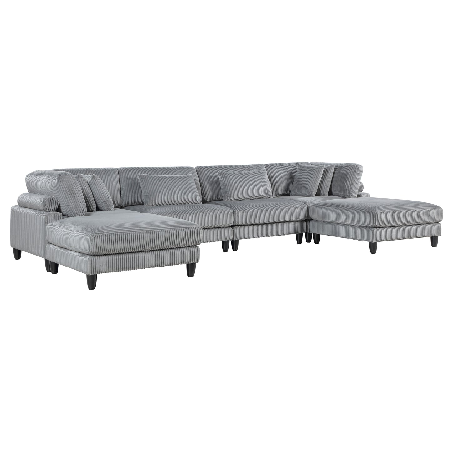 Homelegance Sectional Sofa Gray Fabric Modern Design 9688GY-62CR2AC2OT