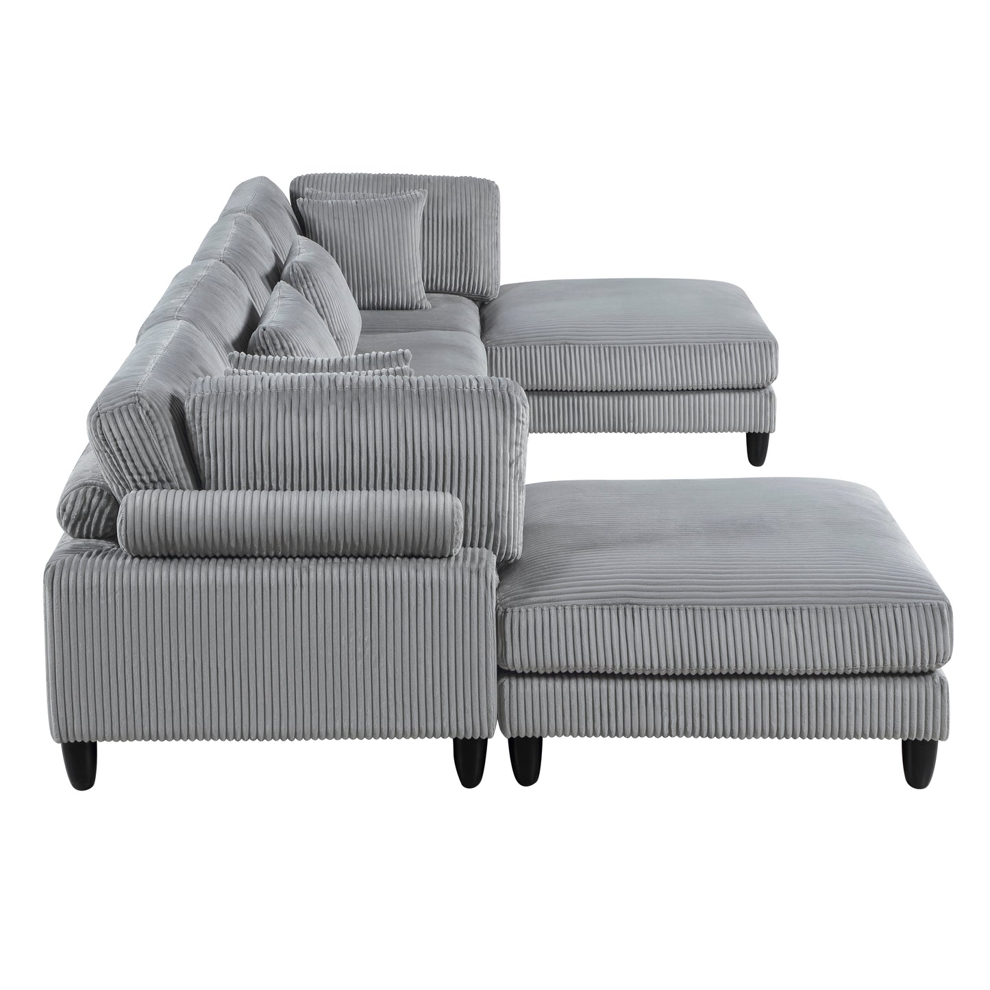 Homelegance Sectional Sofa Gray Fabric Modern Design 9688GY-62CR2AC2OT