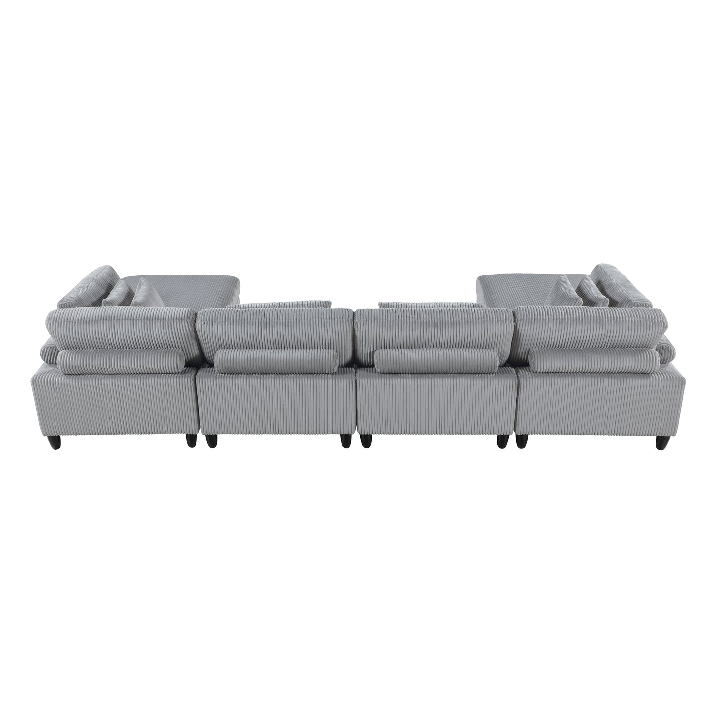 Homelegance Sectional Sofa Gray Fabric Modern Design 9688GY-62CR2AC2OT