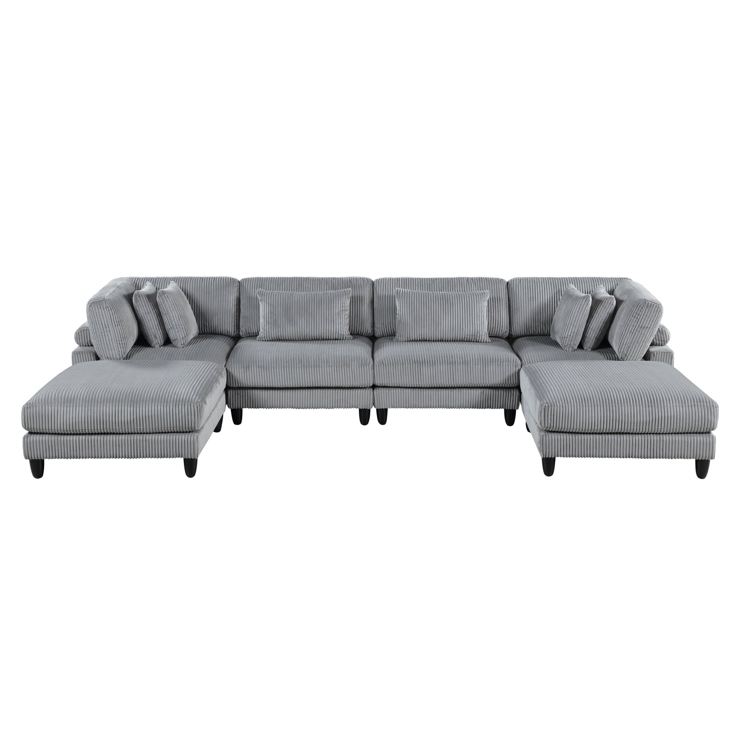 Homelegance Sectional Sofa Gray Fabric Modern Design 9688GY-62CR2AC2OT