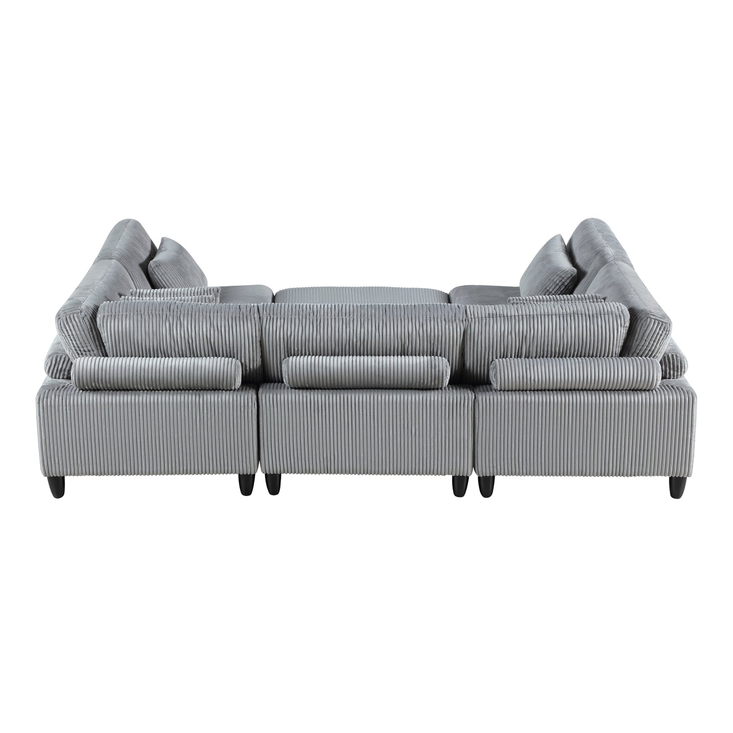 Homelegance Sectional Sofa Gray Fabric Modern Design 9688GY-62CR3ACOT