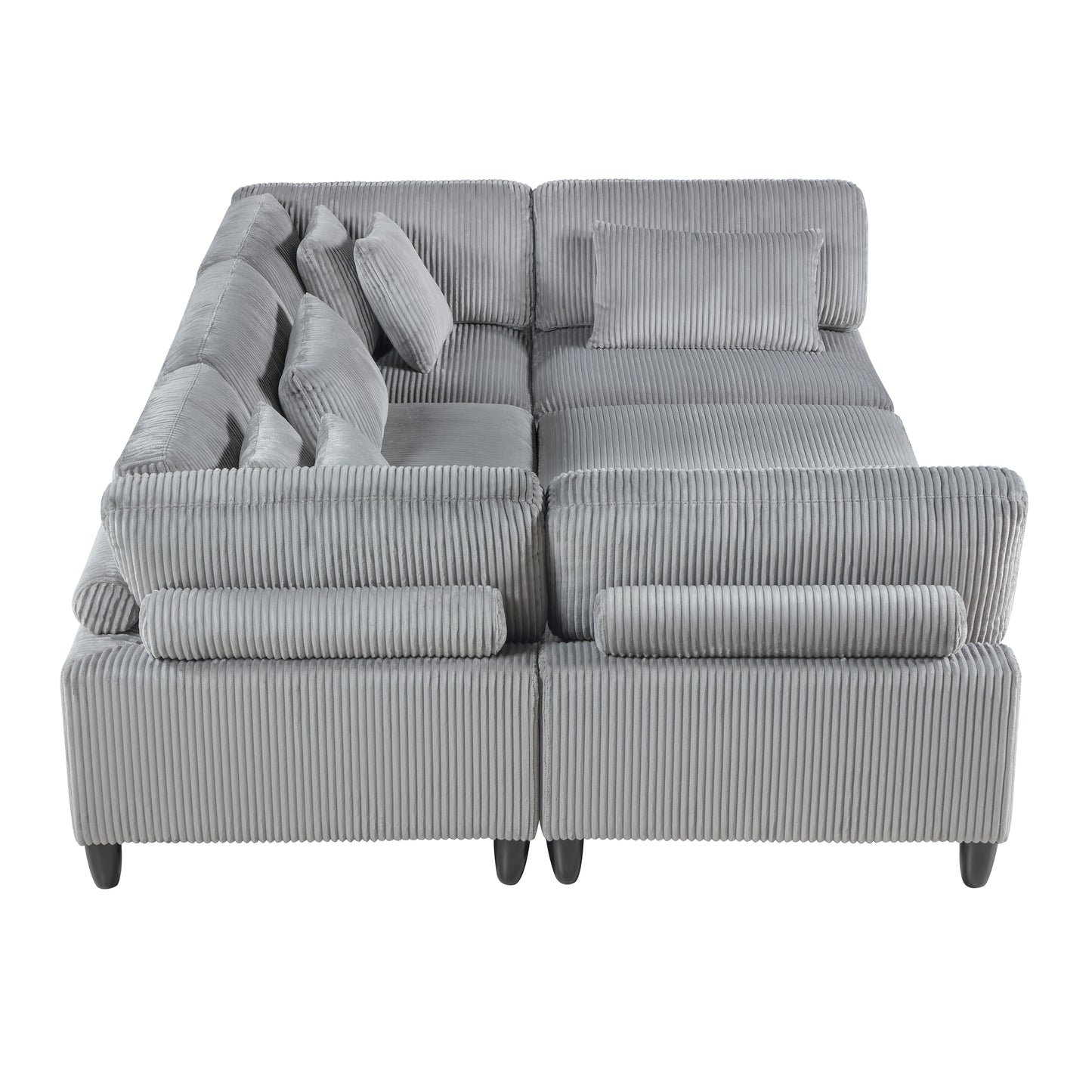 Homelegance Sectional Sofa Gray Fabric Modern Design 9688GY-62CR3ACOT