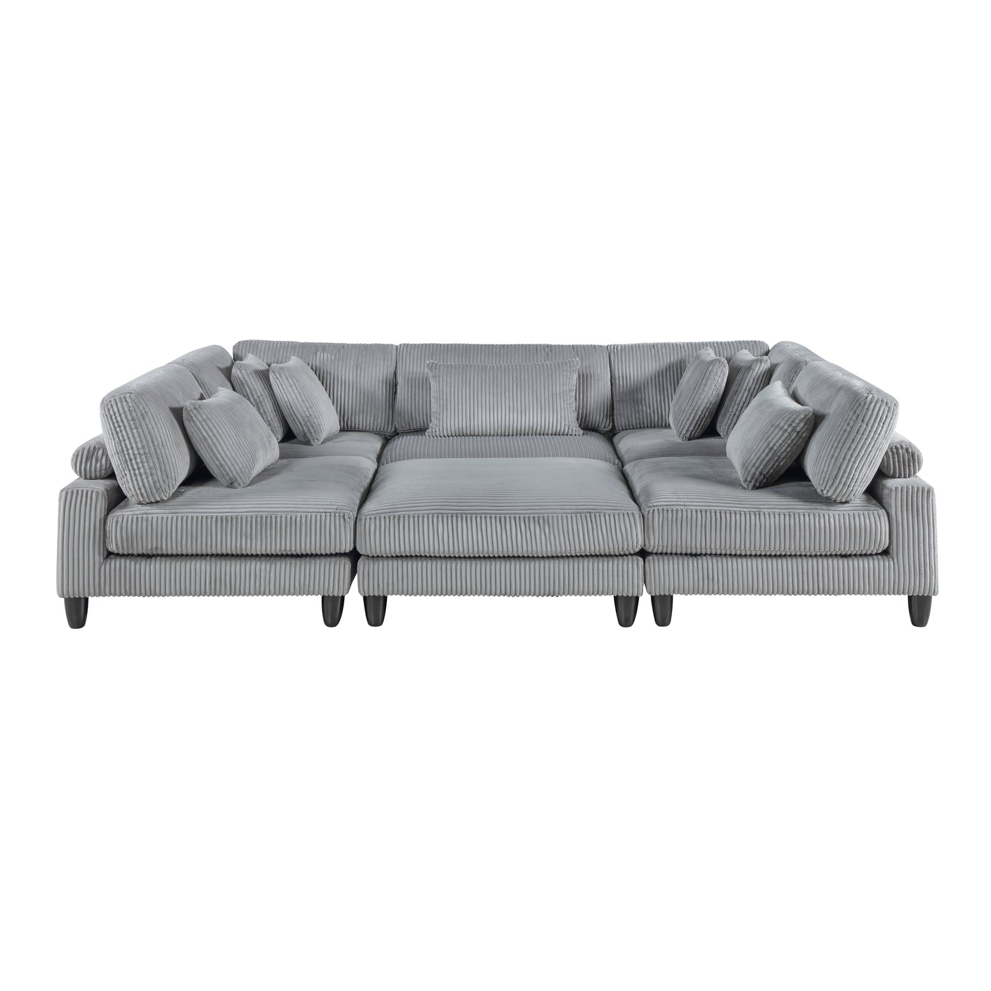 Homelegance Sectional Sofa Gray Fabric Modern Design 9688GY-62CR3ACOT